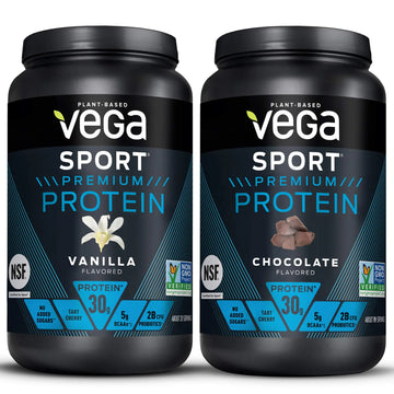 Vega Sport Premium Protein Powder Bundle, Chocolate + Vanilla, Plant Based Protein Vega Au supplements