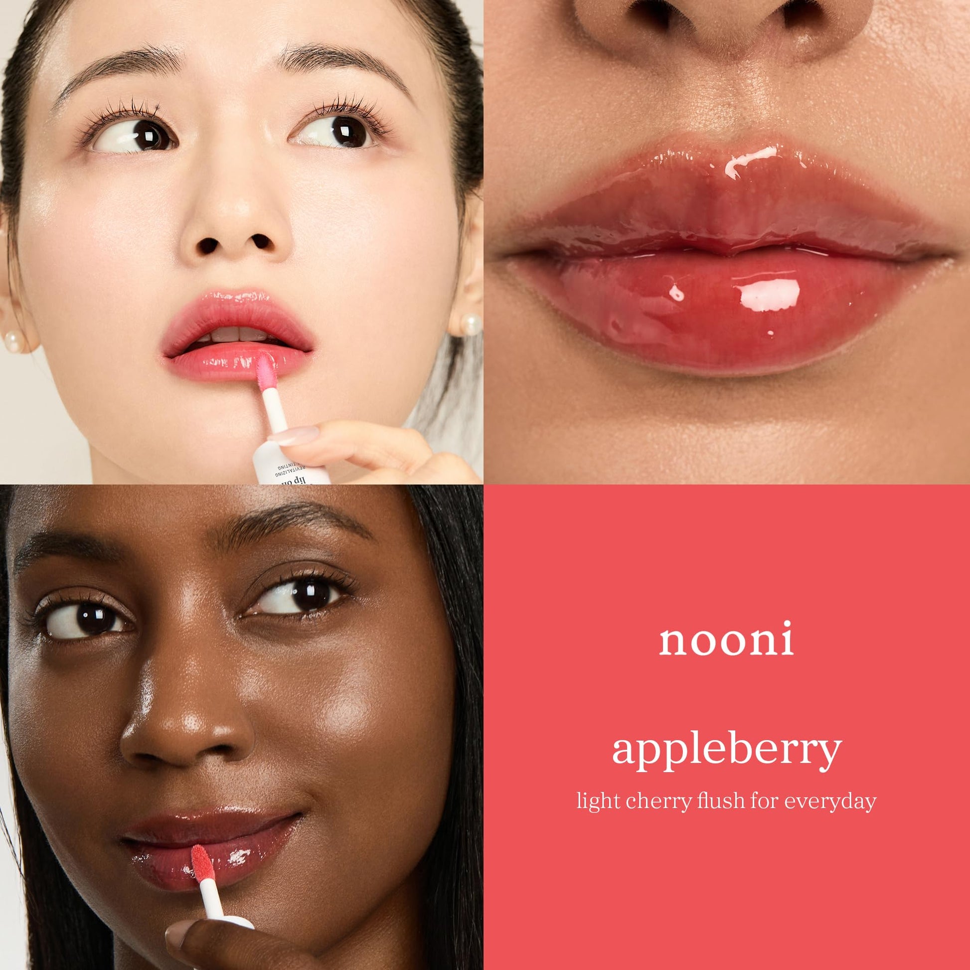 NOONI Korean Lip Oil - Appleberry | Long-Lasting, Moisturizing, Plumping, Revitalizing for Dry Lips, Waterproof, No Peel Off, Hydrating, Nourishing Crystal Clear, Stocking Stuffers, 0.12 FL Oz NOONI Au supplements