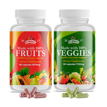 Fruits and Vegetables Supplement - 90 Fruit and 90 Veggie Capsules - Nature Vitamins, Balance of Fruits and Veggies Supports Energy Balance, Soy Free, Vegan Capsules - 90 Count (Pack of 2) FLORIDA HERBS Au supplements