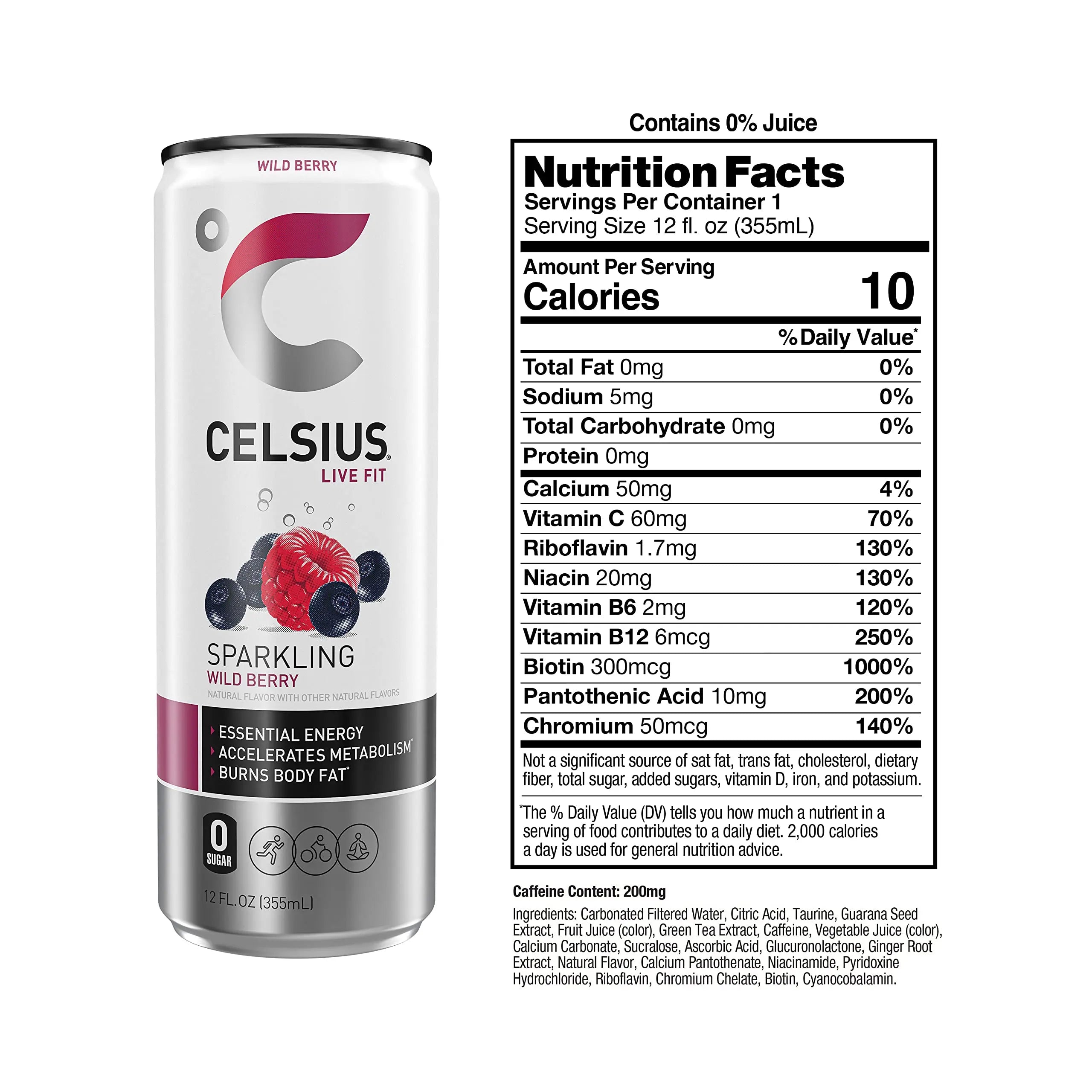 CELSIUS Sparkling Wild Berry, Functional Essential Energy Drink 12 Fl Oz (Pack of 12) CELSIUS Au supplements