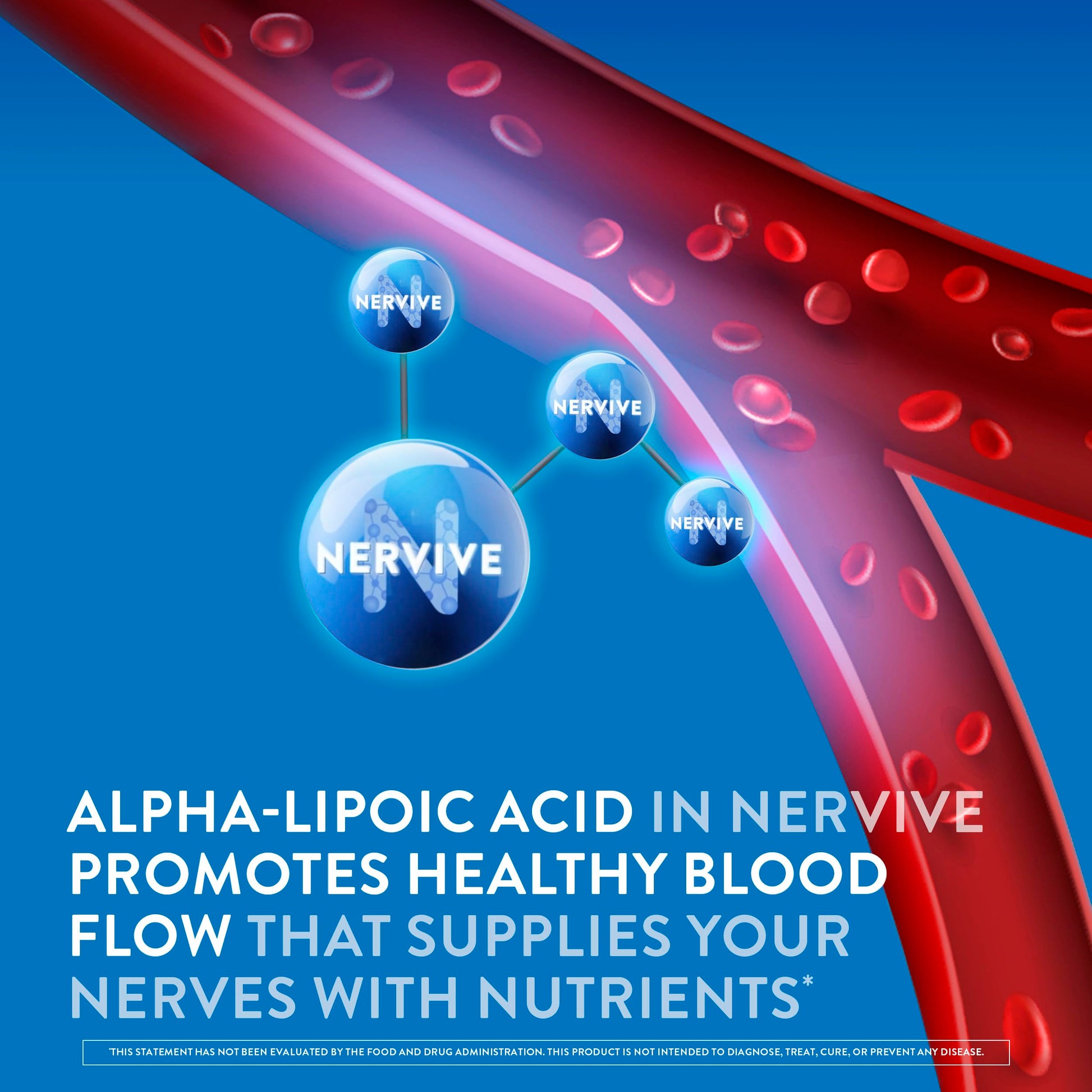 Nervive Nerve Health, Alpha Lipoic Acid, Fortify Nerve Health, Healthy Nerve Function, Healthy Blood Circulation, Supplement, Tablet, 60 Tablets Nervive Au supplements