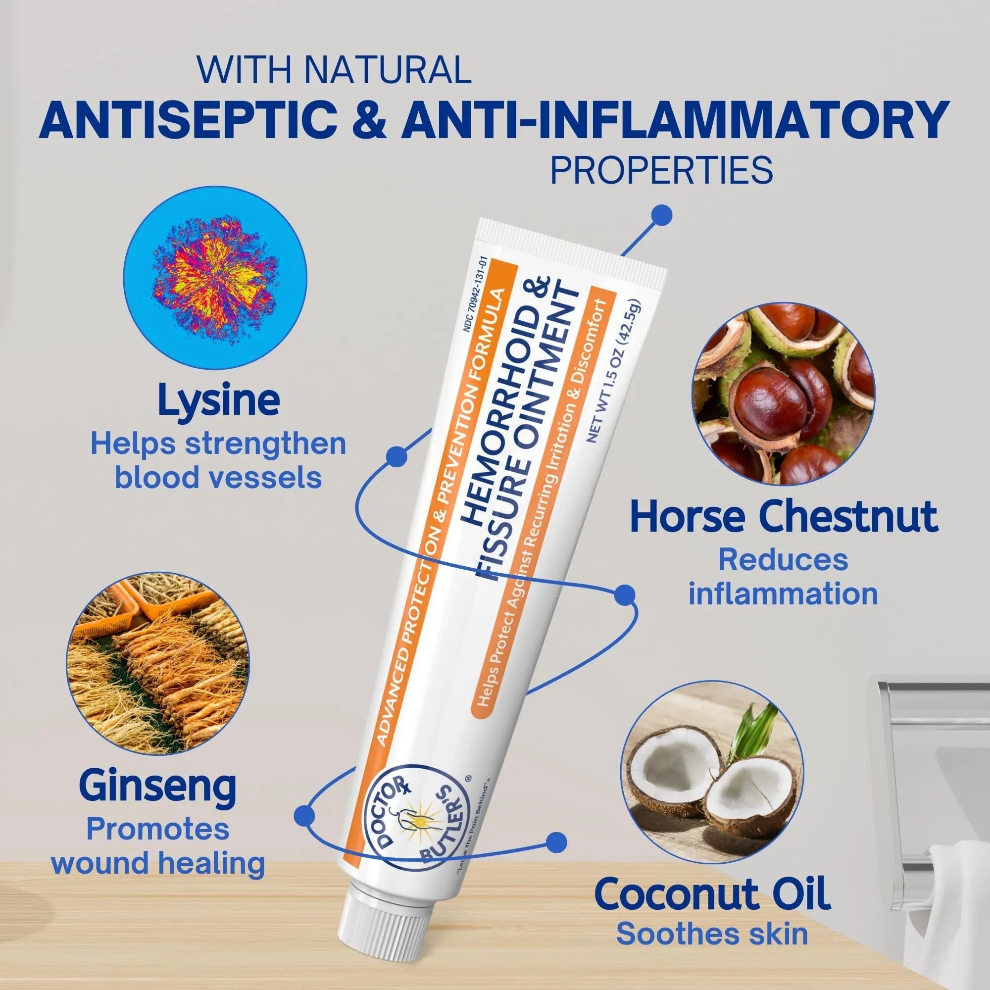 Doctor Butler's Advanced Hemorrhoid & Fissure Ointment – Lidocaine Hemorrhoid Treatment and Fissure Treatment Extra Strength Formula, Heals and Provides Fast Pain and Itch Relief* (1.5 oz.) Doctor Butler's Au supplements