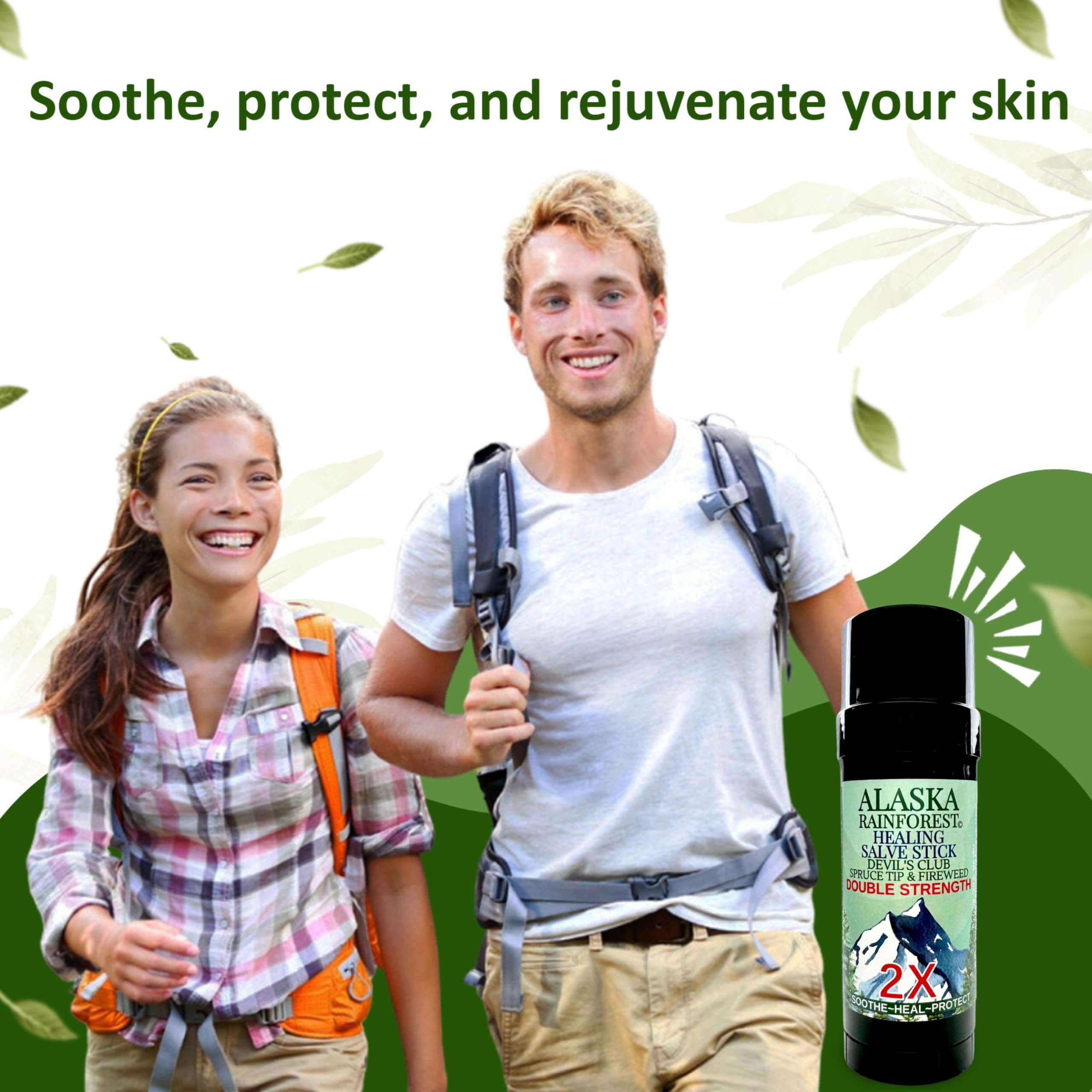 Snowy Summit Alaska Rainforest 2X Salve Stick - Salve for Dry Skin & Joint Relief - Natural Salve for Soothing Skin with Gentle Aroma - Body & Hand Salve - Muscle Rub Alaskan Devil’s Club Oil Snowy Summit Au supplements