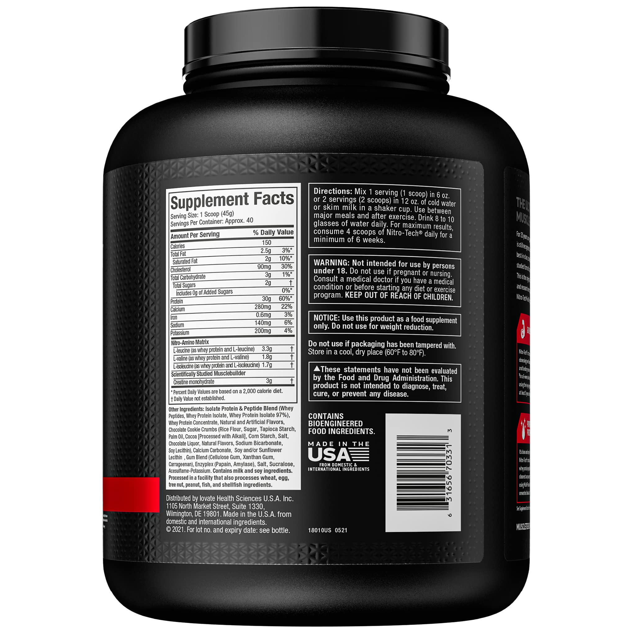 Whey Protein Powder MuscleTech Nitro-Tech Whey Protein Isolate & Peptides Protein Muscletech Au supplements