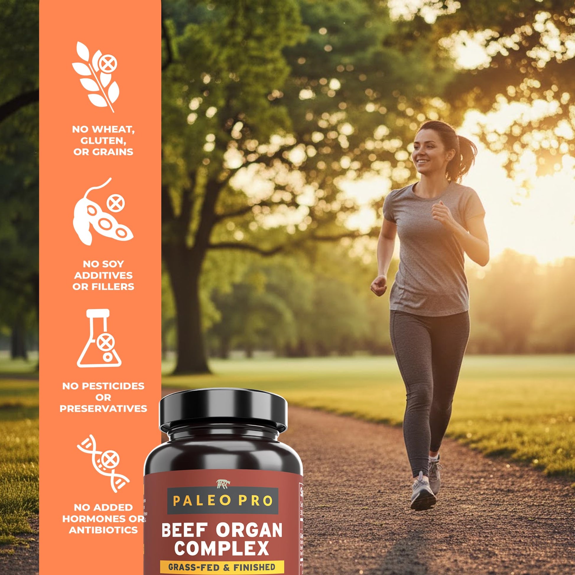 Paleo Pro O.G. Blend Premium Beef Organs Capsules, Kidney, Heart, Liver, Spleen and Pancreas from Grass Fed & Pastured Cows, Dietary Supplement, No GMO, 180 Capsules (Beef Organ Complex) Paleo Pro Au supplements