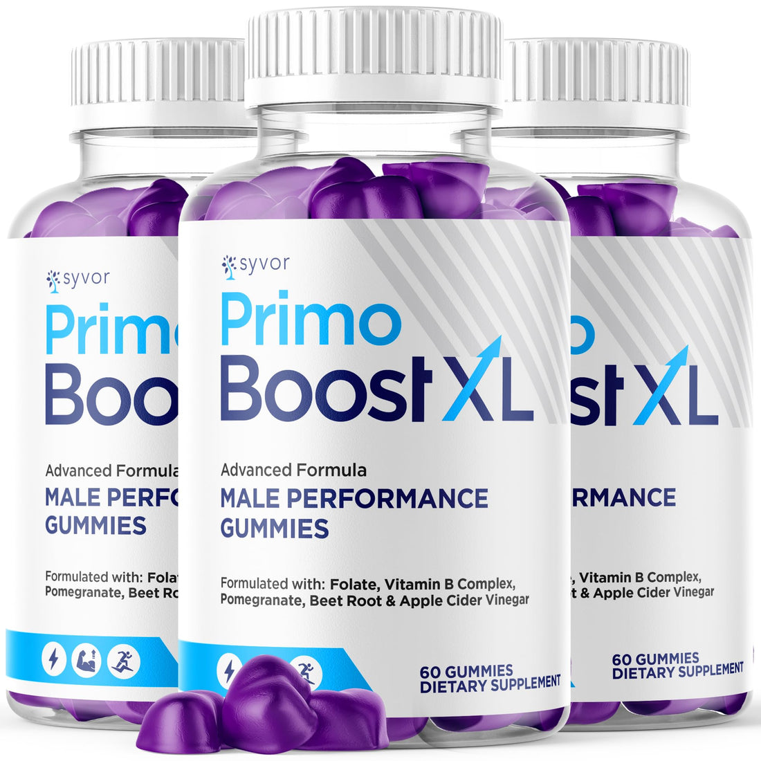 (3 Pack) Primo Boost XL Gummies, Official Primo Boost XL Gummys with All Natural Ingredients, Advanced PrimoBoost Health & Wellness Formula with Max Strength Active Lifestyle Vitamins (180 Gummies) Syvor Au supplements