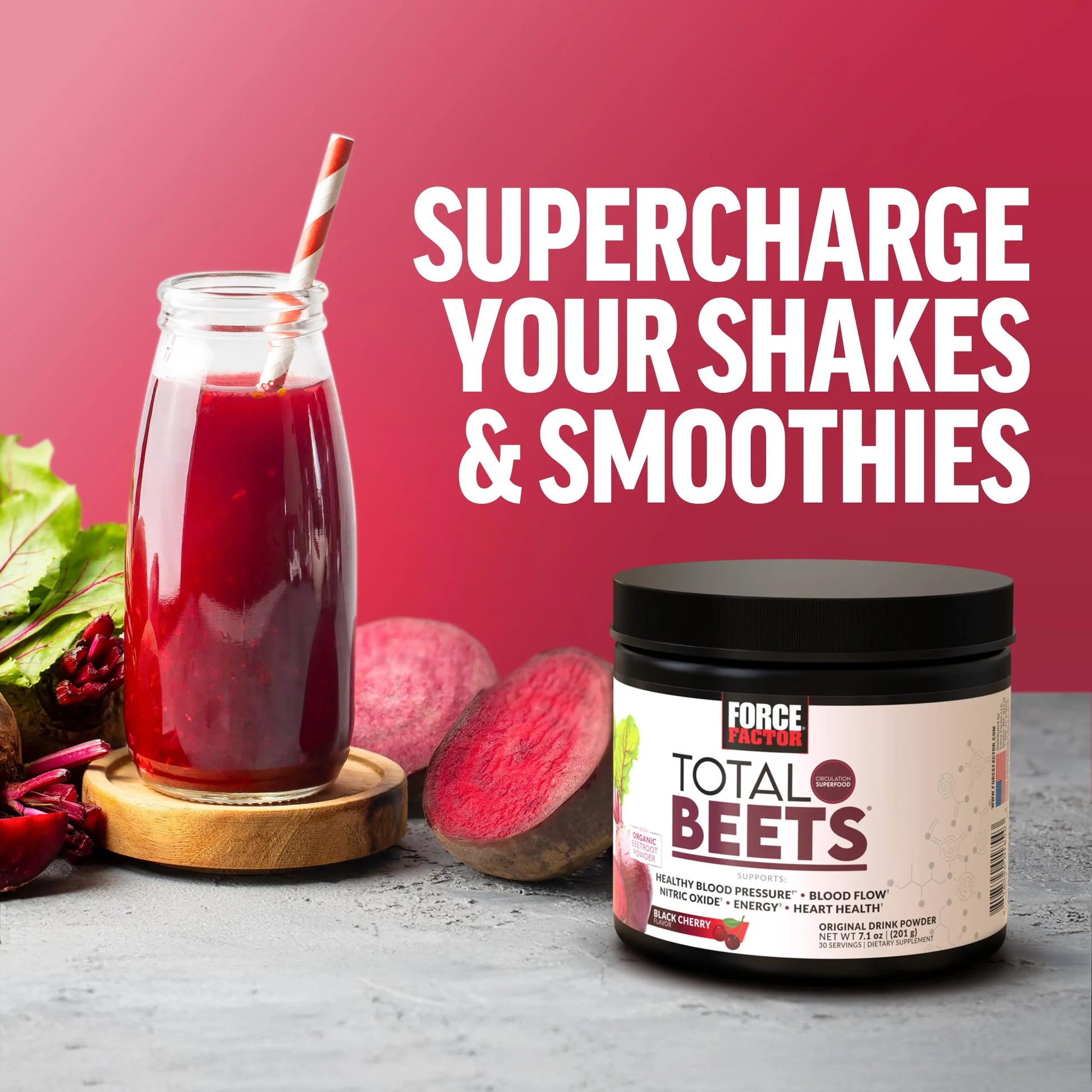 Force Factor Total Beets Drink Mix Superfood Powder with Nitrates to Support Circulation, Blood Flow, Nitric Oxide, Energy, Endurance, and Stamina Force Factor Au supplements