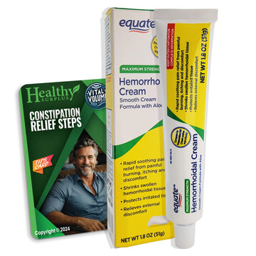 Healthy Surplus Equate Hemorrhoidal Cream/Ointment 1.8 OZ (51g) and Vital Volumes Tips Card Bundle Healthy Surplus Au supplements