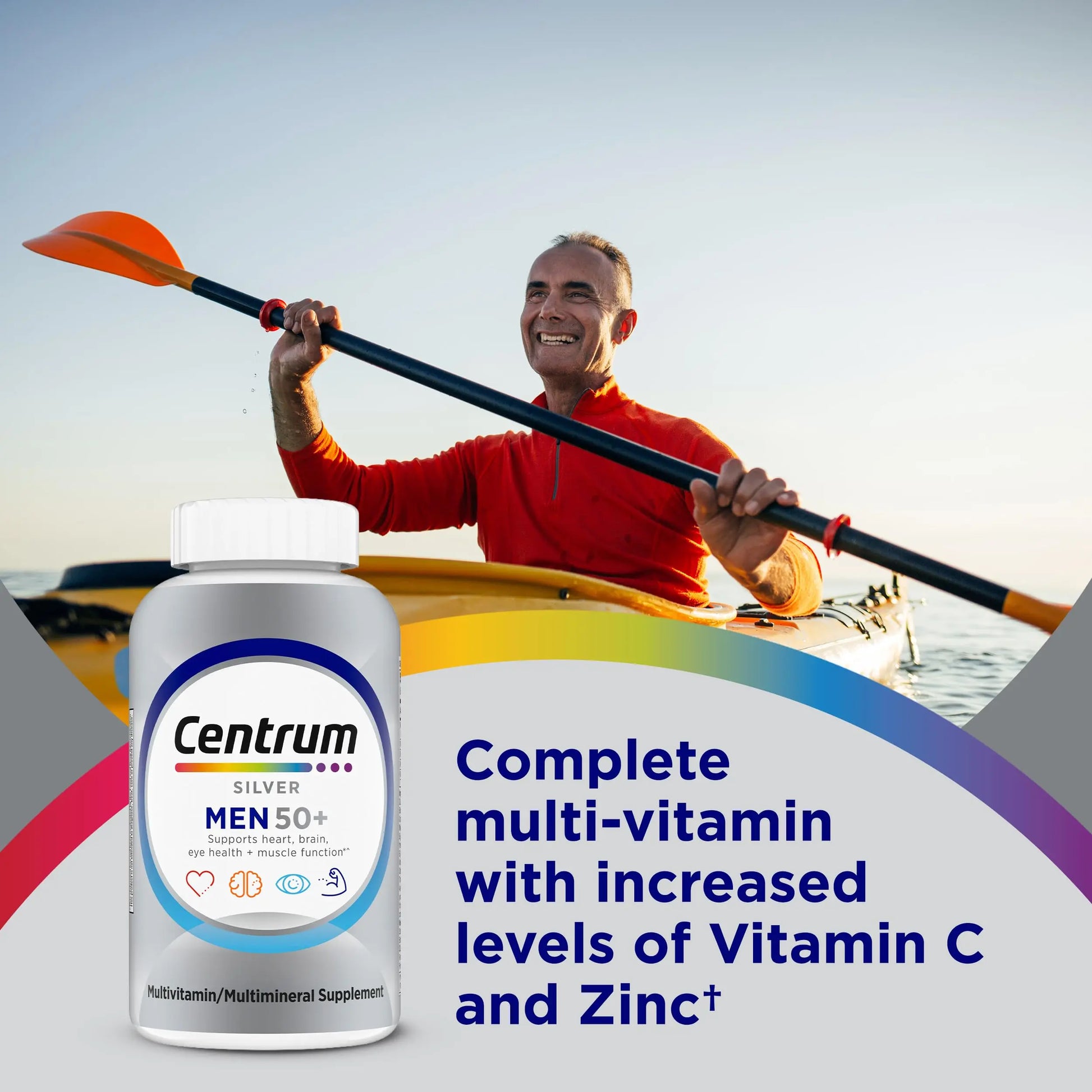 Centrum Silver Men's 50+ Multivitamin with Vitamin D3, B-Vitamins, Zinc for Memory and Cognition - 200 Tablets Centrum Au supplements