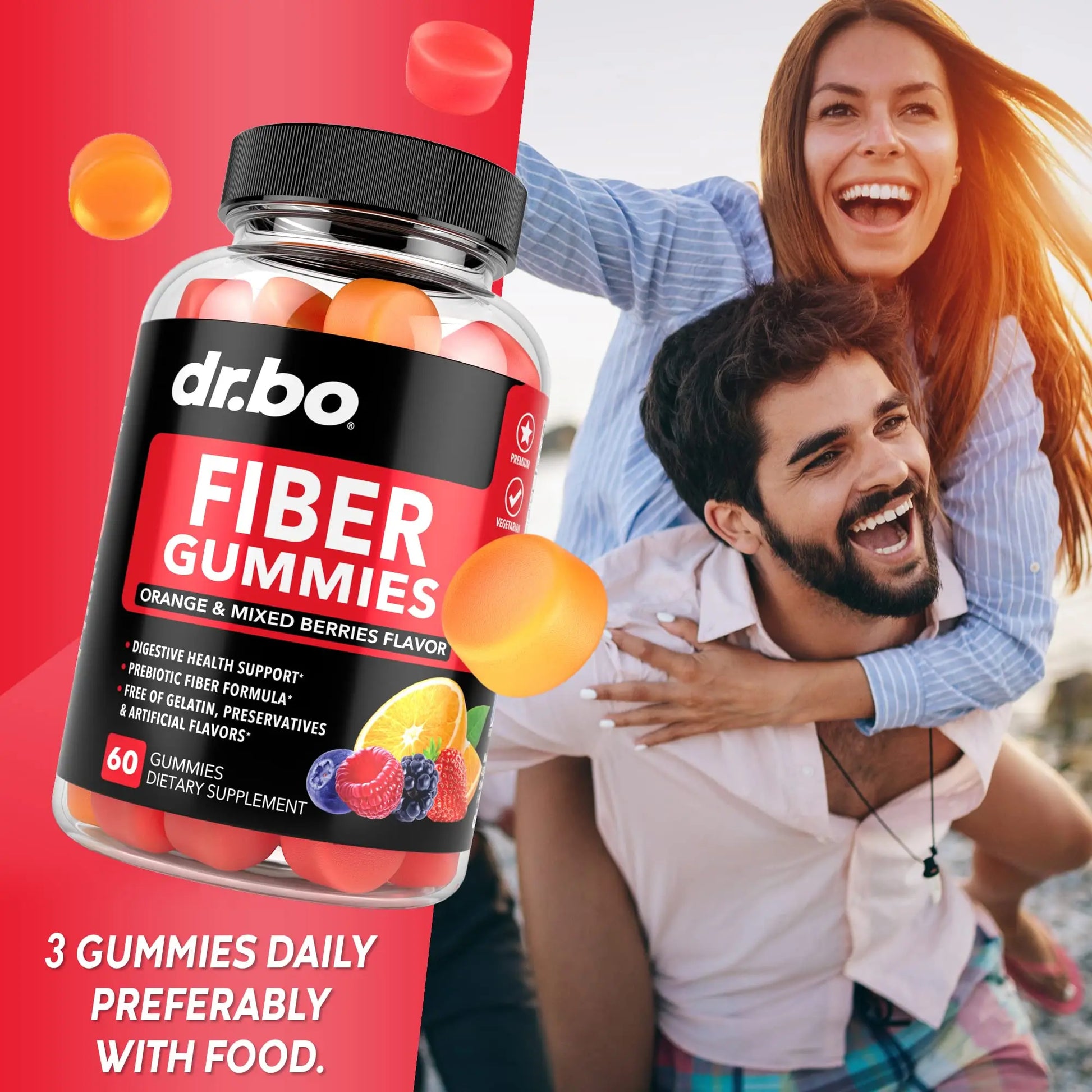 Fiber Gummies for Adults & Kids - Tasty Gummy Prebiotic Fiber Supplement for Max Digest DR. BO Au supplements