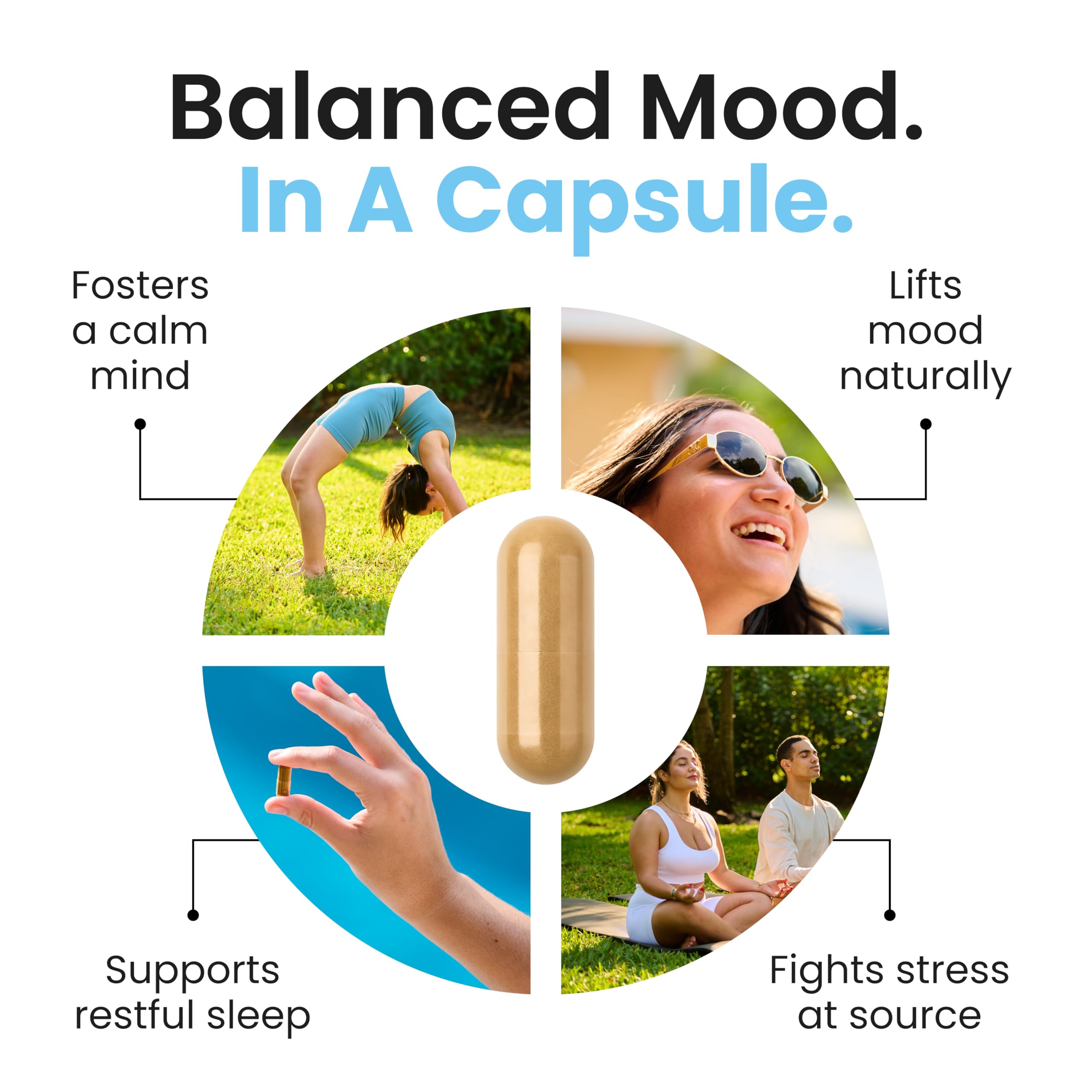 Ultisana UltiChill Stress Relief Supplement, Non-Drowsy | for Enhanced Mood, Immune Booster & Sleep Support | Magnesium Glycinate, Vitamin B6, KSM-66 Ashwagandha, Turmeric & 5-HTP | Non-GMO, 60 Count Ultisana Au supplements