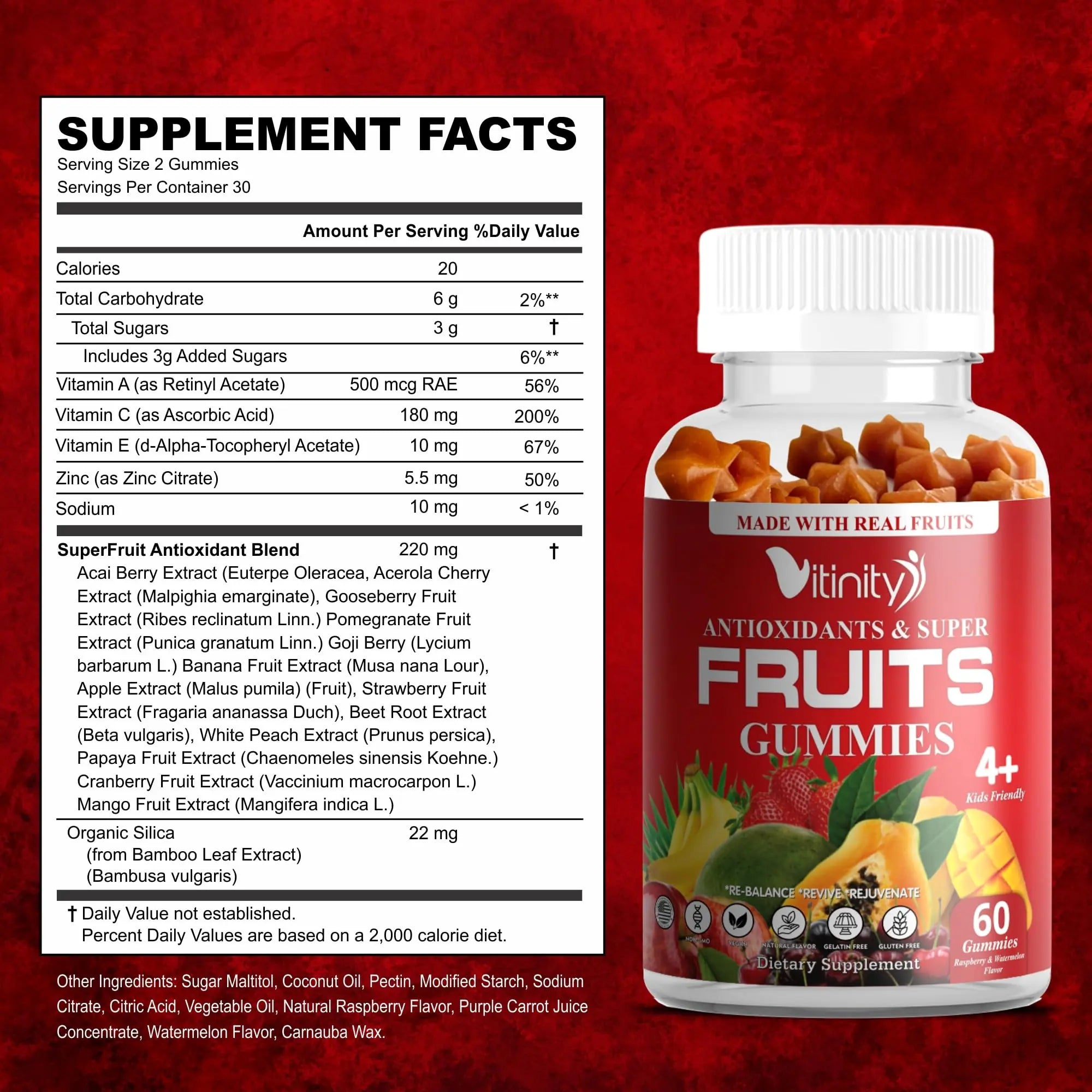 VITINITY Made with Real Super Fruits Delicious Gummy Supplement,Men,Women & Kids VITINITY Au supplements
