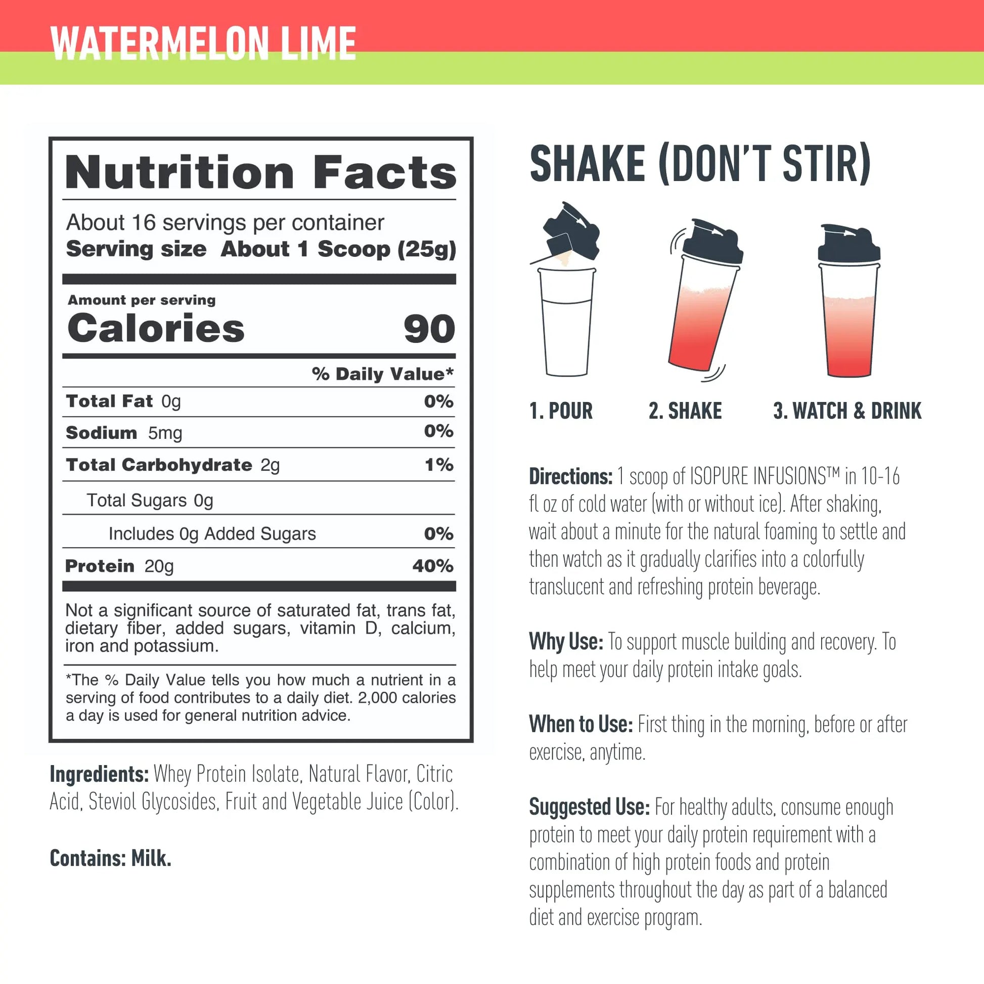 Isopure Protein Powder, Clear Whey Isolate Protein, Post Workout Recovery Drink Mix Isopure Au supplements
