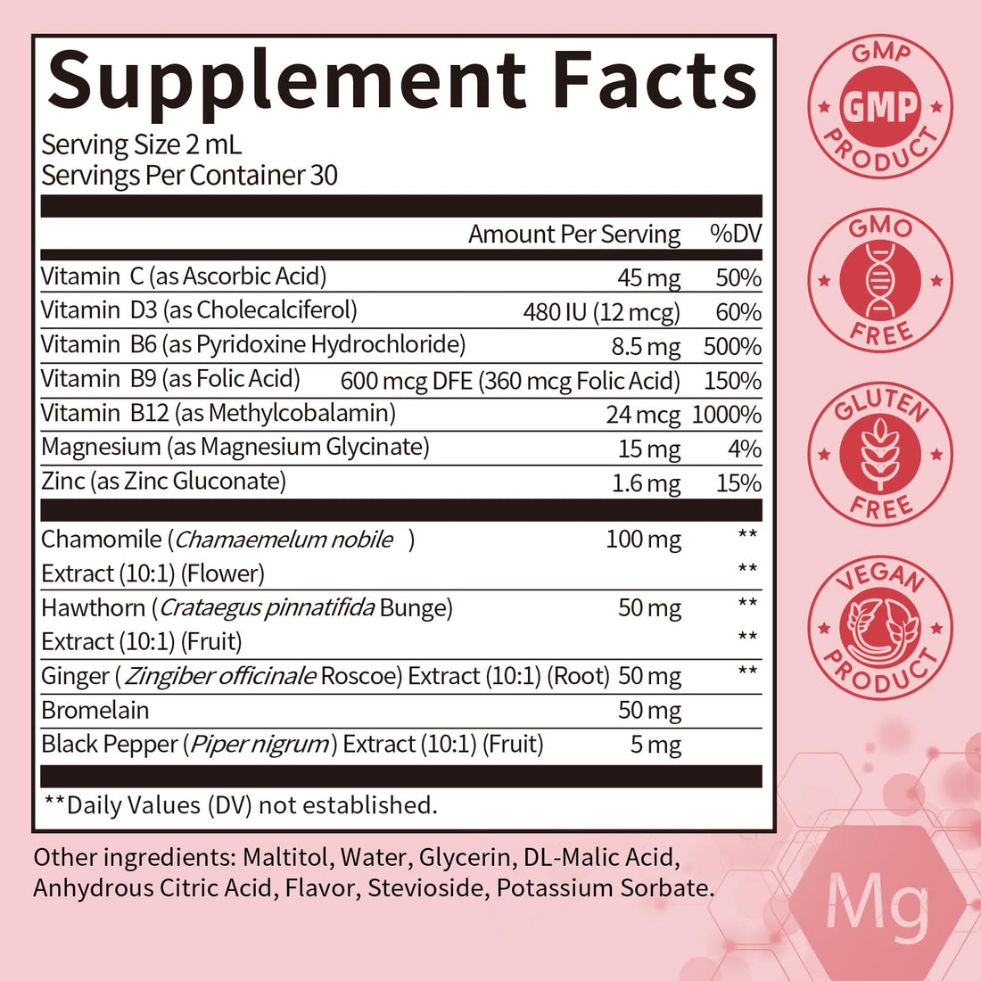(2 Pack) Magnesium Glycinate Liquid with Chamomile, Hawthorn & Ginger for Stress Relief and Digestive Comfort, Fast Absorption, Non-GMO, Vegan Formula, Sugar Free, Strawberry Flavor, 4 Fl OZ GPGP GreenPeople Au supplements