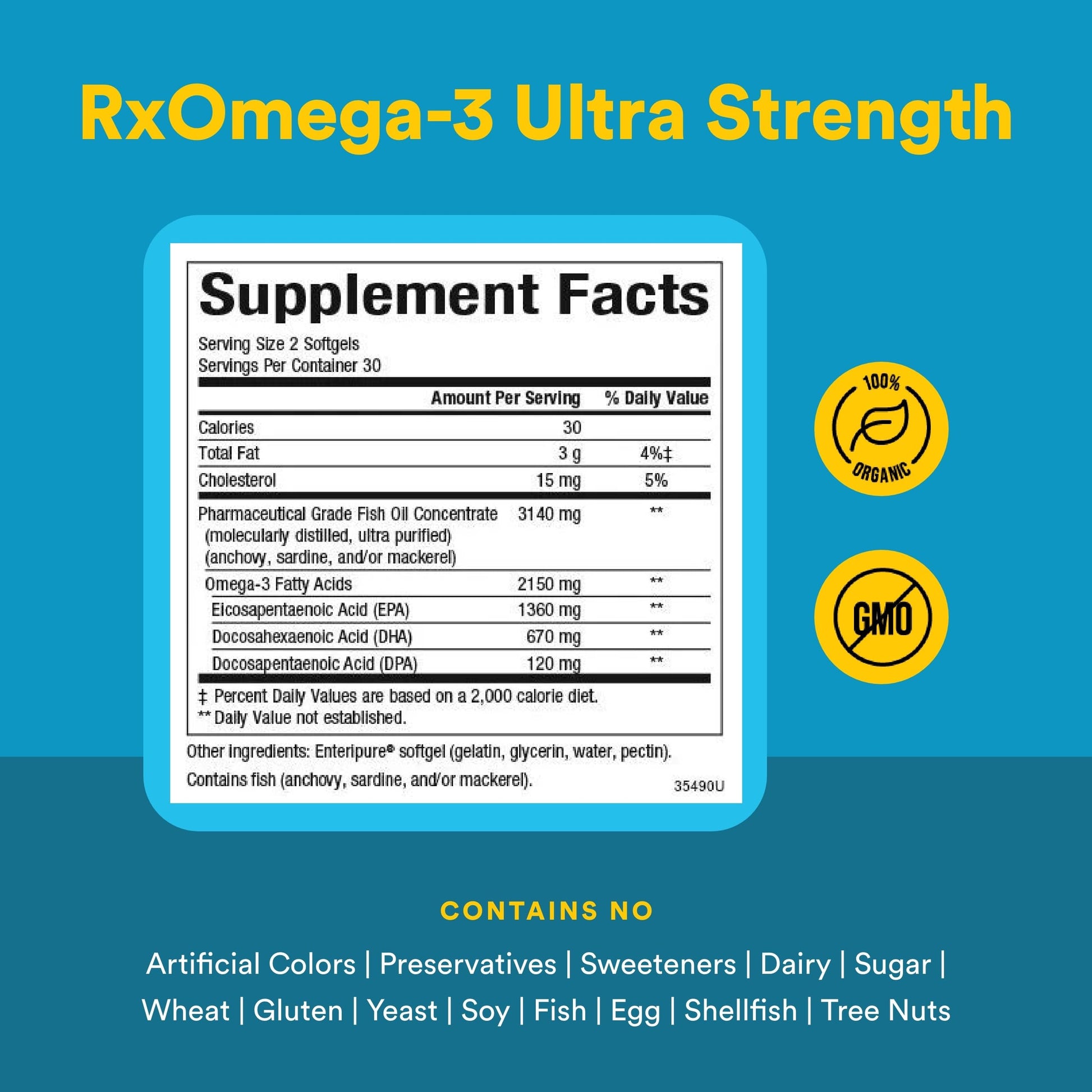 Natural Factors RxOmega-3 Ultra Strength - Brain & Heart Health Support - Eye Health Supplement with EPA & DHA - Supplement with Omega-3 Fatty Acids - 150 Softgels (75 Servings) Natural Factors Au supplements
