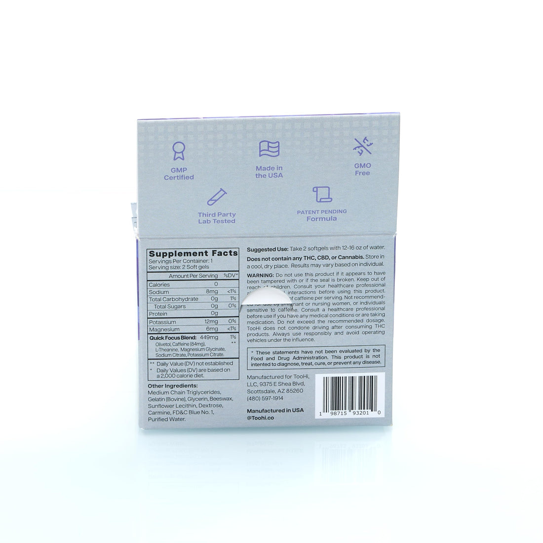 TooHi Reset Softgels - Proprietary Blend with Additional Caffeine (84mg), L-Theanine & Electrolytes | Patent Pending - 10 Doses TooHi Au supplements