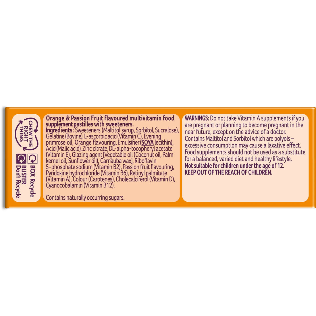 Bassetts Vitamins 12-18 EPO Orange & Passion Fruit 30's, 94.2 g, Orange and passionfruit Bassetts Vitamins Au supplements