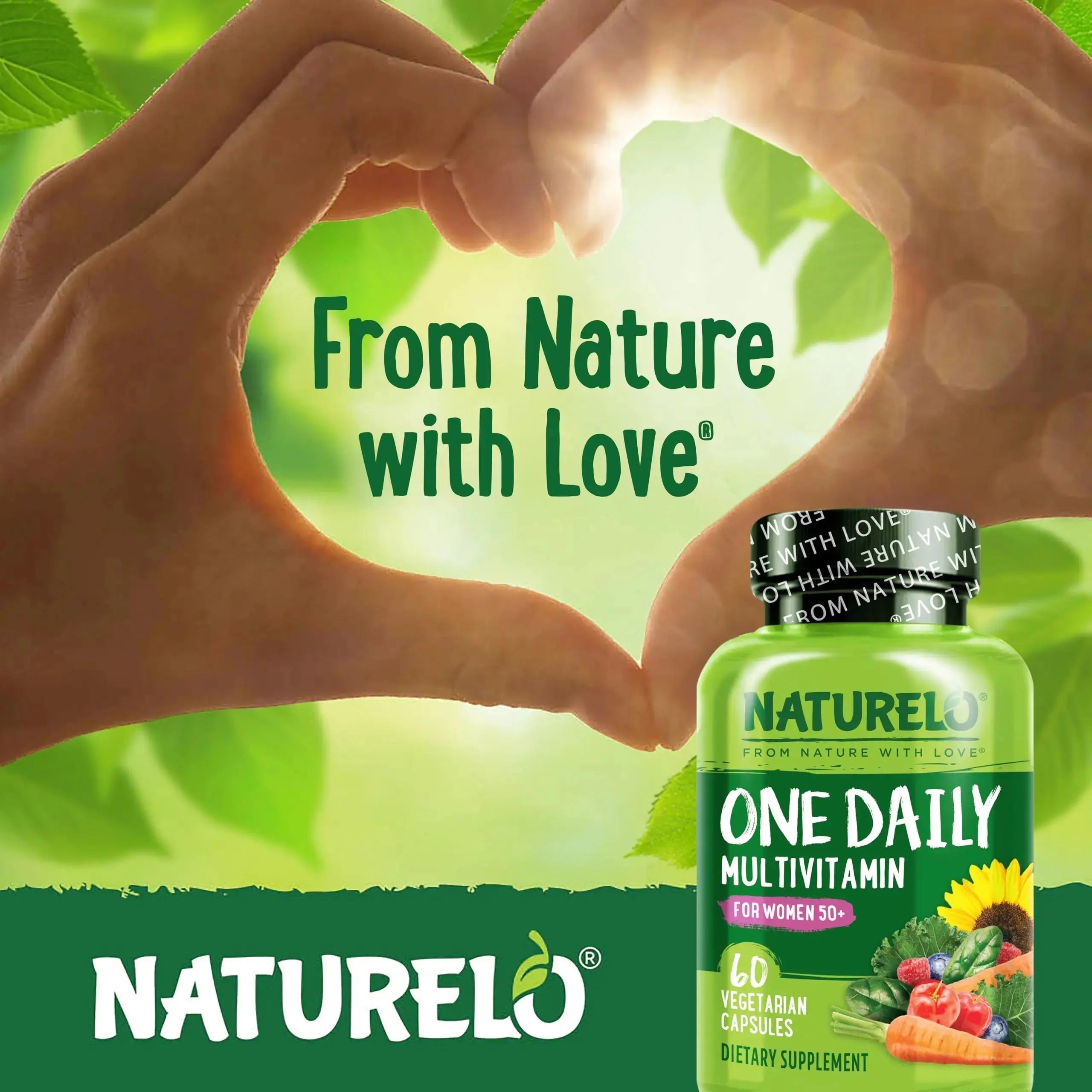 NATURELO One Daily Multivitamin for Men 50+, 60 Capsules and One Daily Multivitamin for Women 50+ (Iron Free), 60 Capsules Bundle - 2 Month Supply NATURELO Au supplements