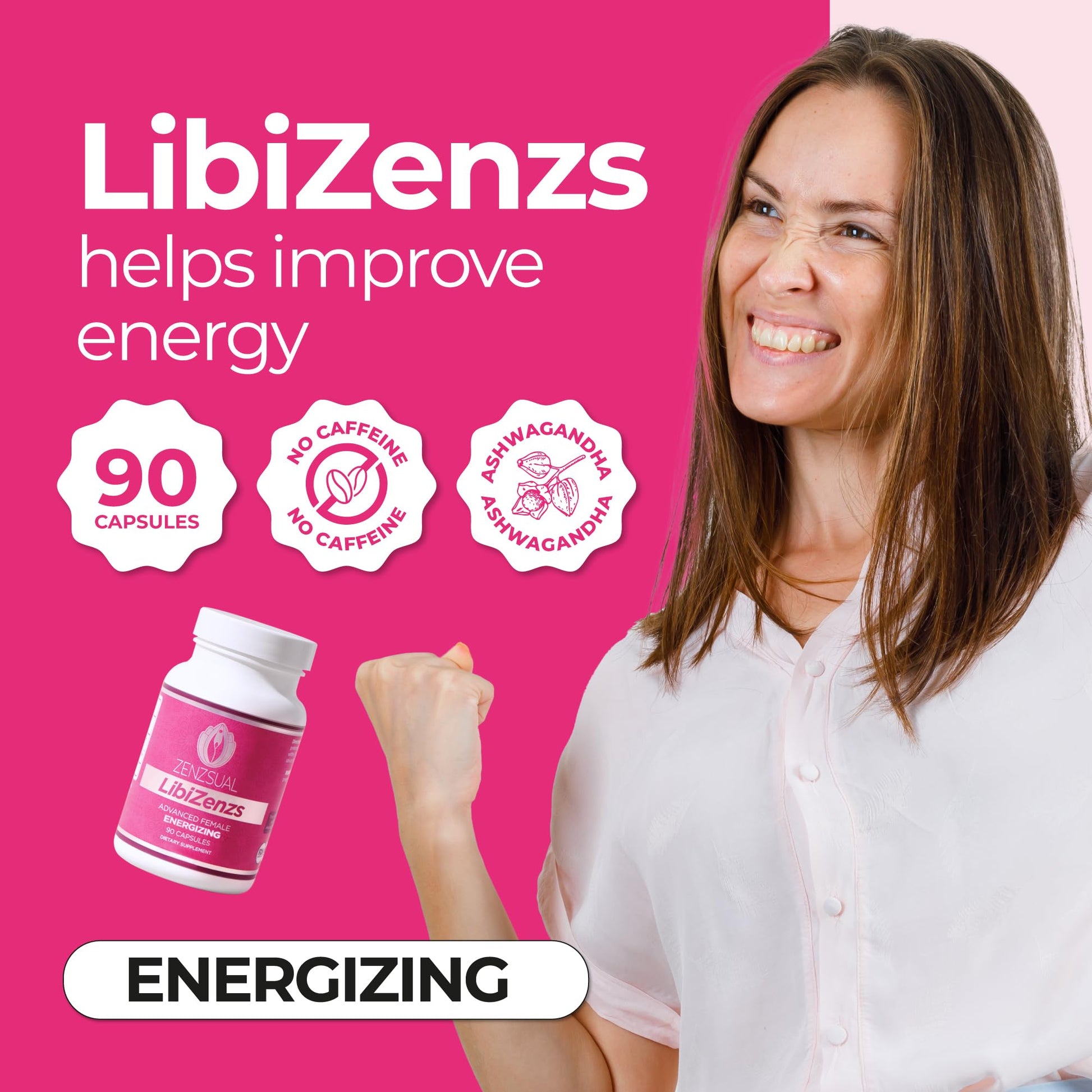 ZENZSUAL Libizenzs – Plant-Based Energy Support Supplement for Women – Caffeine-Free with Maca Root, Ashwagandha & Ginseng – Supports Daily Stamina, Focus & Well-Being – 90 Vegan Capsules ZENZSUAL Au supplements