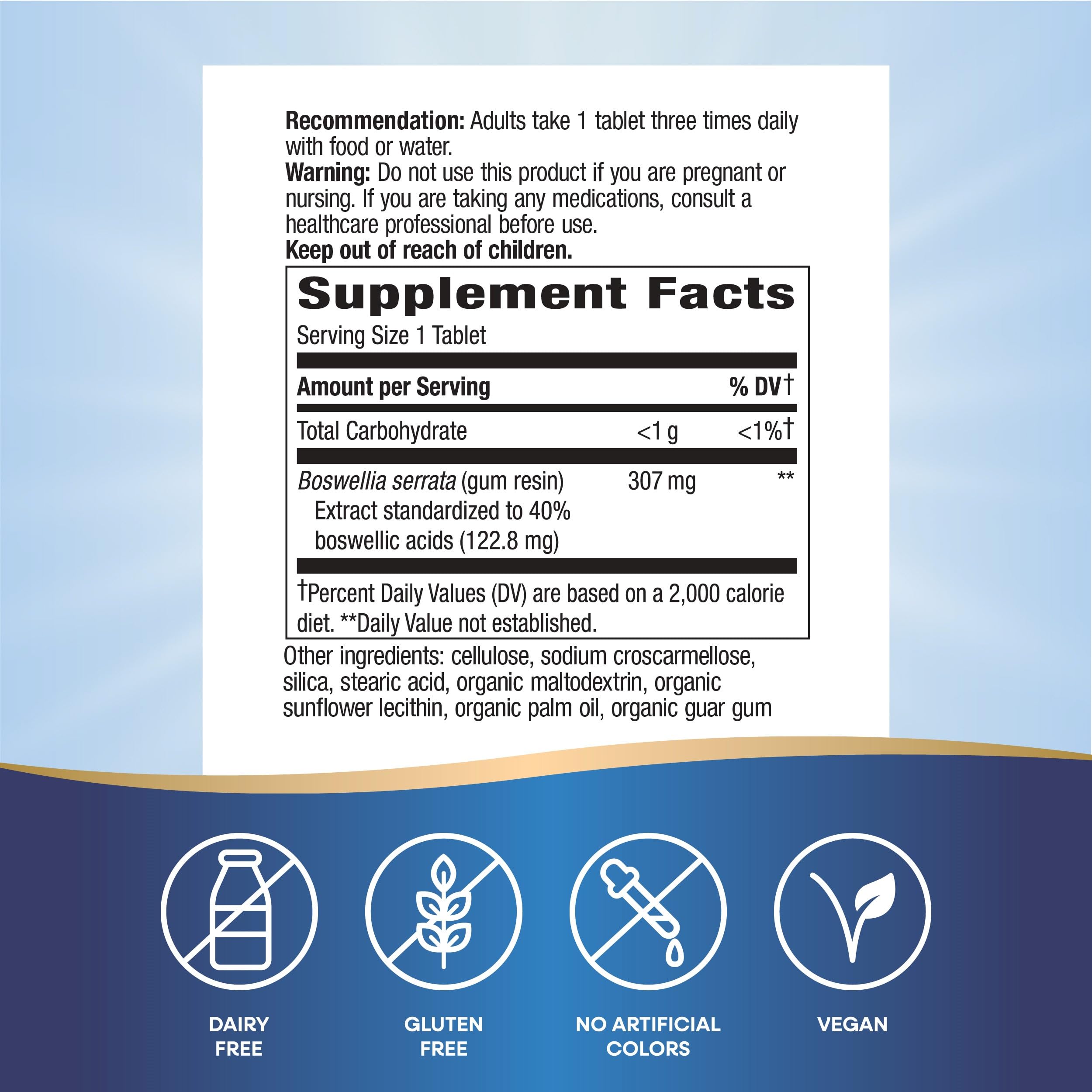 Nature's Way Boswellia Premium Extract, Supports Joint Mobility*, 307 mg Boswellia serrata Extract per Serving, Frankincense Supplement, Gluten Free & Vegan - 60 Tablets (Packaging May Vary) - 2 Pack Nature's Way Au supplements