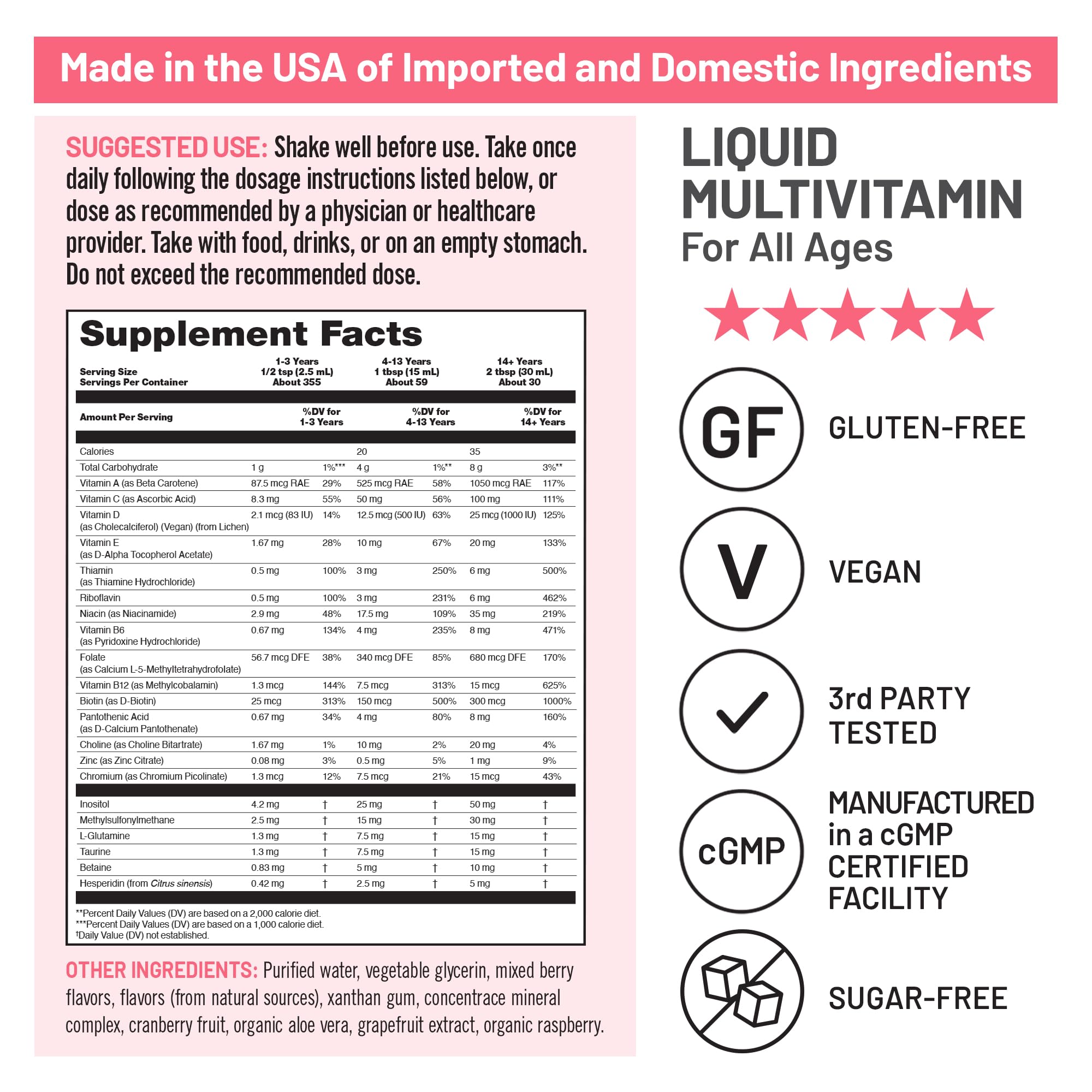 NatureWise Liquid Multivitamin for Women, Men of All Ages - Sugar Free, Vegan - Vitamins for Energy Levels, Beauty, Immune Health with Methylated B12 & Folate - Non-GMO - 30 fl oz(887 mL) NatureWise Au supplements