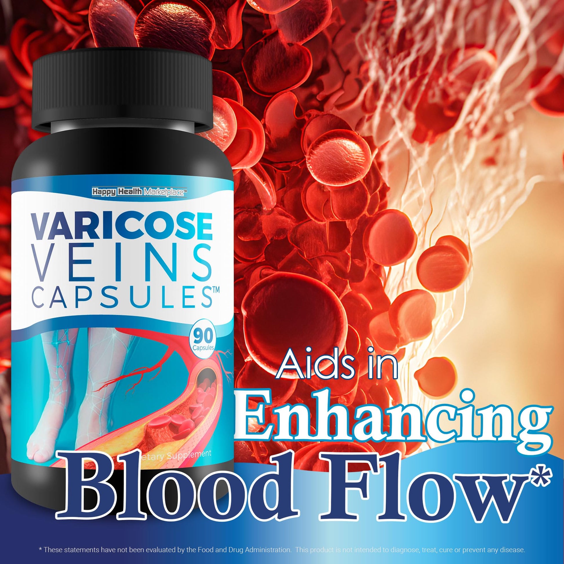 Varicose Veins Capsules - Our Best Natural Varicose Veins Treatment - Varicose Vein Supplement Anti Varicose Veins Women - Herbal Varicose Veins Treatment for Legs - Herbal Remedies for Varicose Veins Happy Health Marketplace Au supplements