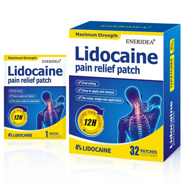 ENERIDEA Lidocaine Gel Pain Relief Patch for Sensitive Skin - Breathable & Hypoallergenic, Flexible Adhesion for Daily Muscle & Joint Comfort - 12 Hour Pain Relief (32 Patches) ENERIDEA Au supplements