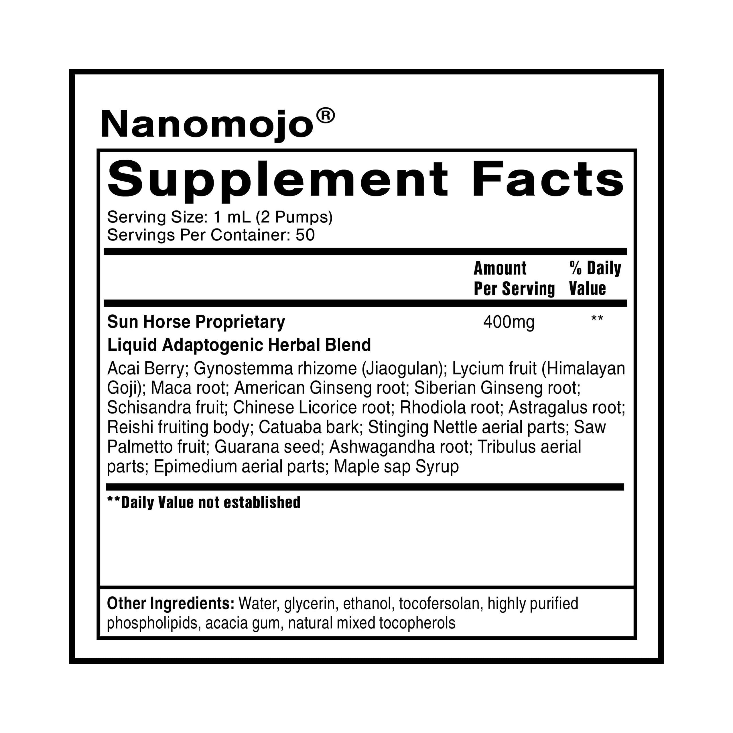 Quicksilver Scientific NanoMojo - Male-Specific Endurance Elixir & Energy Boost Support - 19 Herbs Including Epimedium for Men, Rhodiola Extract, Herbal Ginseng, and Adaptogenic Herbs (1.7oz / 50ml) Quicksilver Scientific Au supplements