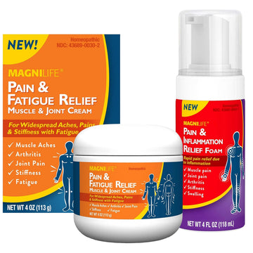 MagniLife Pain & Fatigue Relief Cream 4 oz Pain & Inflammation Relief Foam 4 oz. Natural Joint & Muscle Pain Relief Bundle for Shoulders, Back, Knees, Arthritis, Stiffness & Soreness MagniLife Au supplements