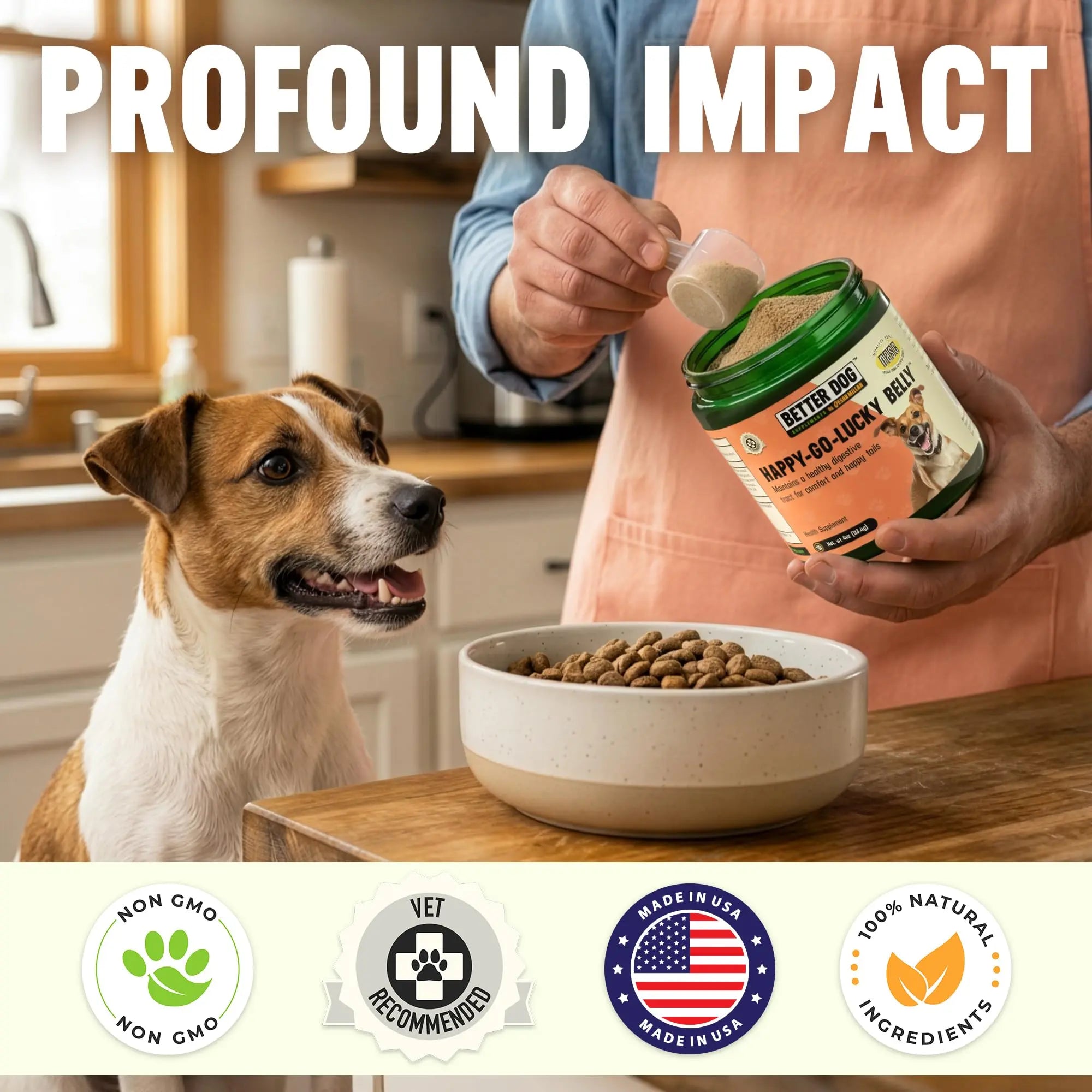 Better Dog Supplements Happy-Go-Lucky Belly by Cesar Millan - Natural Dog Digestive Support Powder – Dog Constipation Relief, Gut Balance & Regularity with Herbal Fiber for Dogs – 4oz (60-Day Supply) Better Dog Supplements By Cesar Millan Au supplements