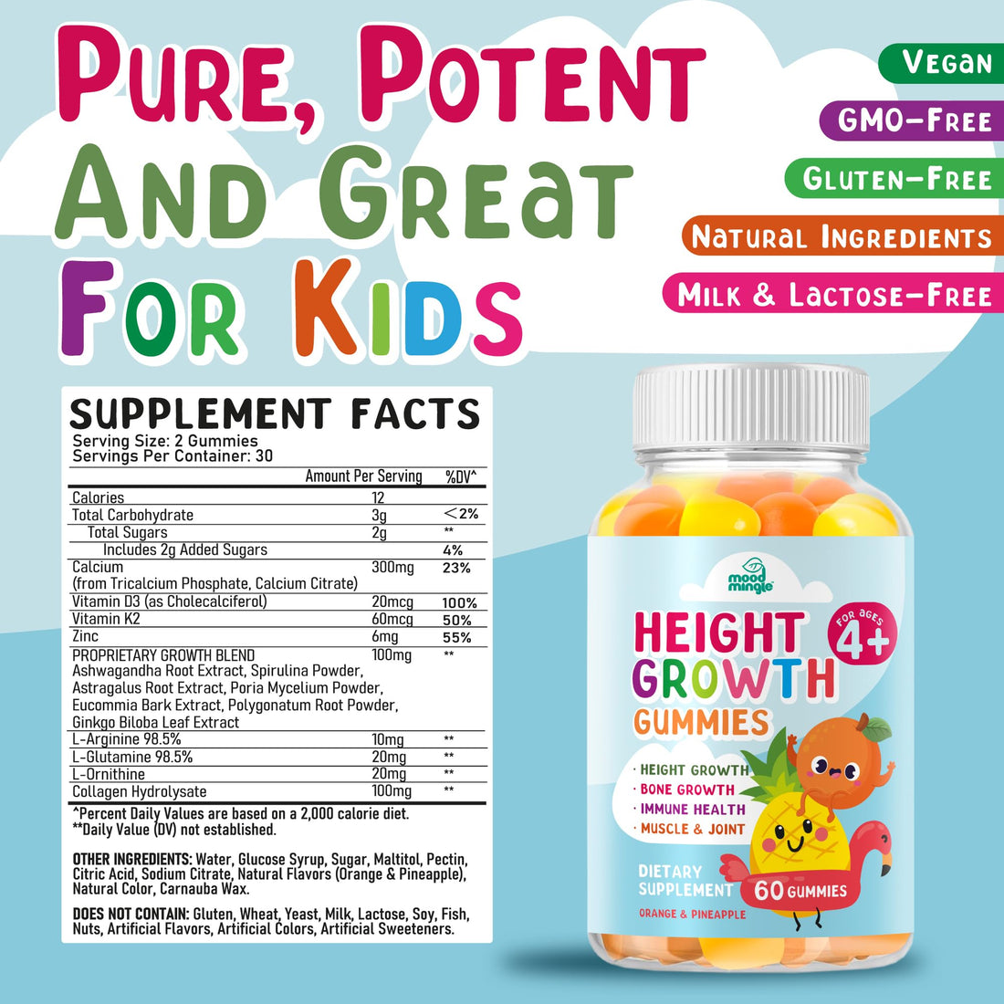 Height Growth Gummies Supplement - Kids Teens Height Increaser Maximizer Grow Taller Vitamins Mood Mingle Au supplements