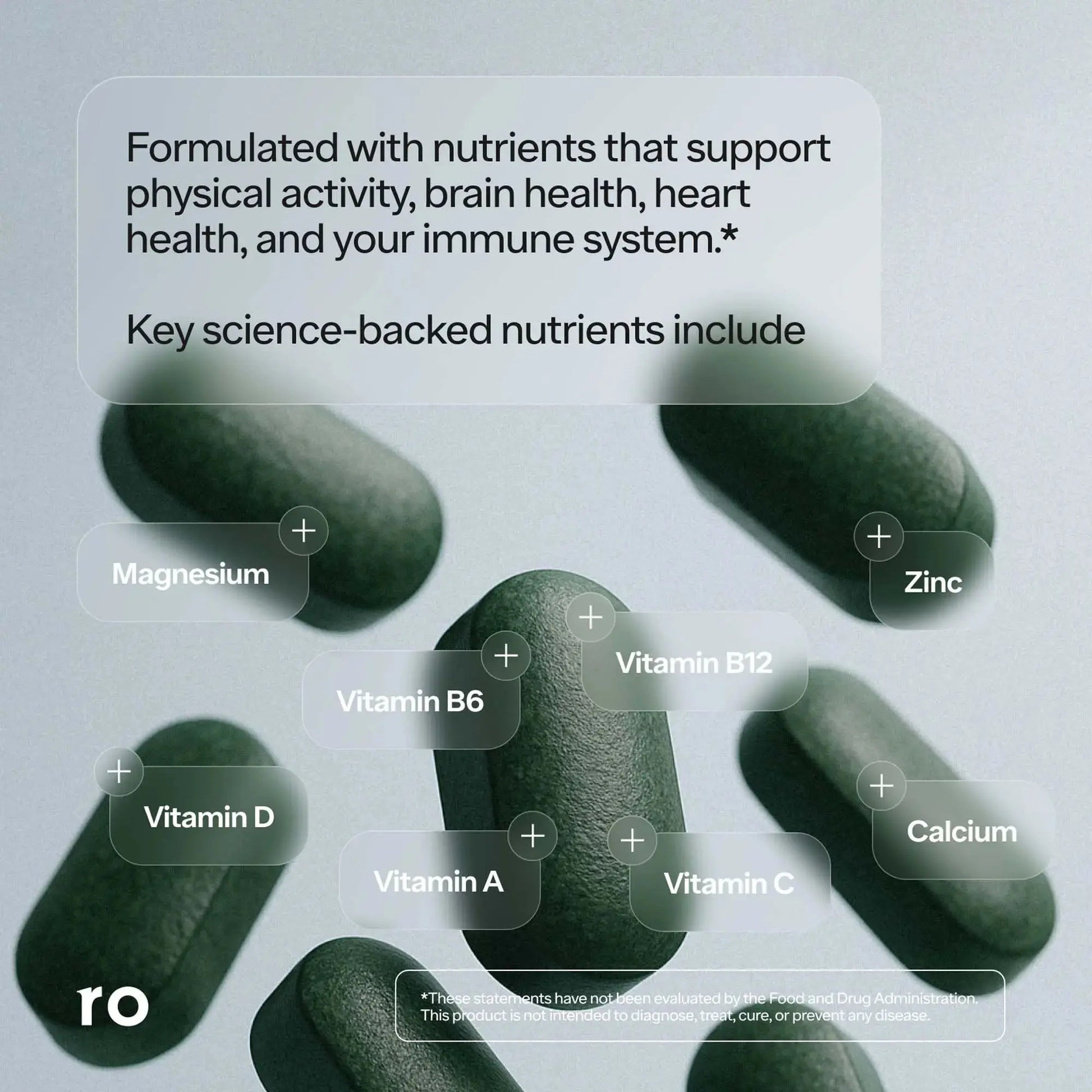 Ro Daily Multivitamin for Men | Supports Physical Activity, Brain + Heart Health, and Immune System with 23 Key Nutrients Including Calcium Ro Au supplements