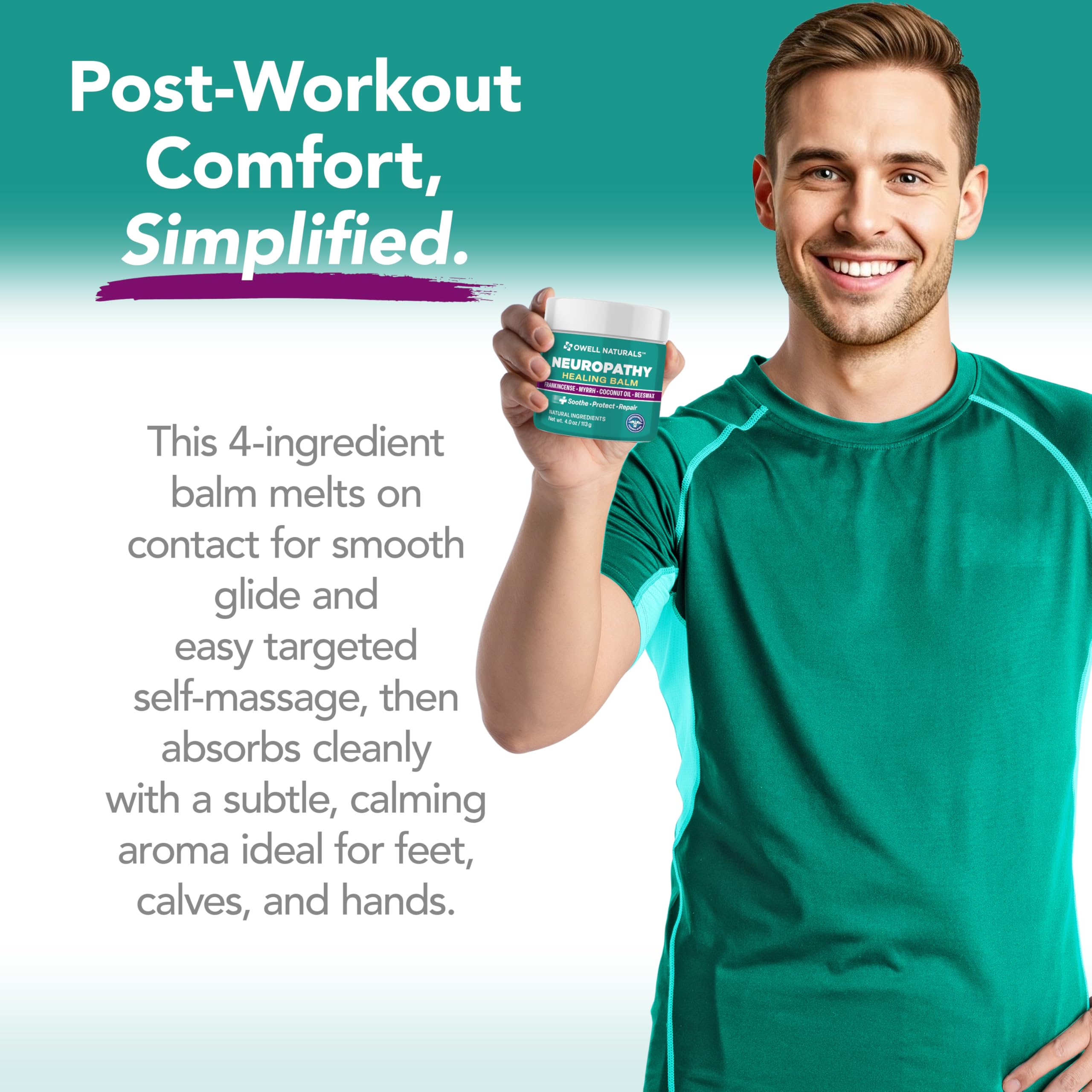 OWELL NATURALS Neuropathy Healing Balm, Fast Acting, with Frankincense, Myrrh, Coconut Oil & Beeswax, Natural Ingredients – Soothe, Protect & Repair, 4 oz (Pack of 1) Owell Naturals Au supplements