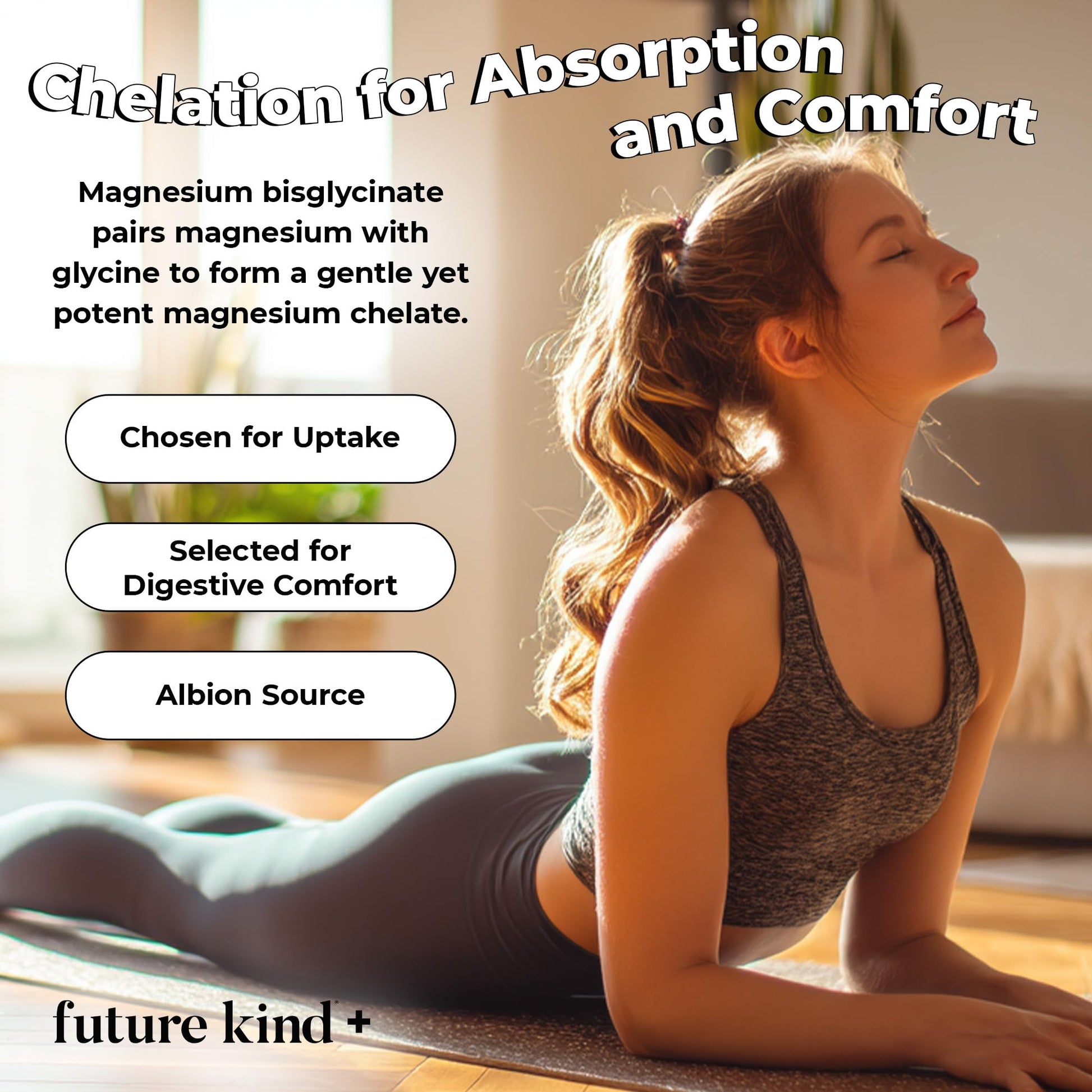 Future Kind Magnesium Glycinate, Supports Muscle and Nerve Function, High Absorption Chelated Magnesium Supplement, Nightly Calm, Energy & Metabolism, Highly Bioavailable & Potent - 30 Vegan Capsules Future Kind Au supplements