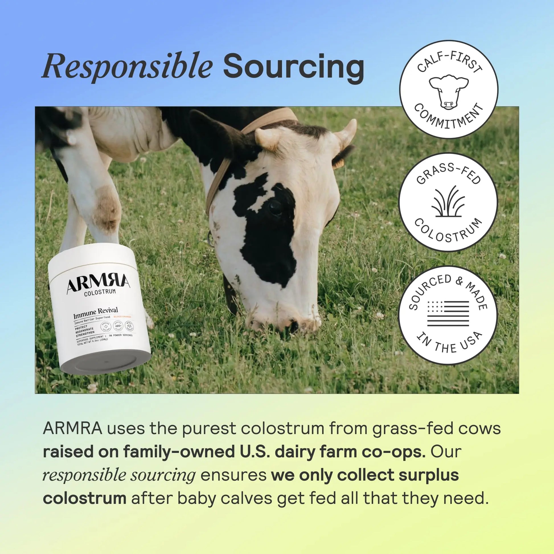 ARMRA Colostrum™ Premium Powder, Grass Fed, Gut Health Bloating Immunity Skin & Hair, Contains 400+ Bioactive Nutrients, Potent Bioavailable, Keto, Gluten & Fat Free (Unflavored 30｜Blood Orange 90) ARMRA Au supplements