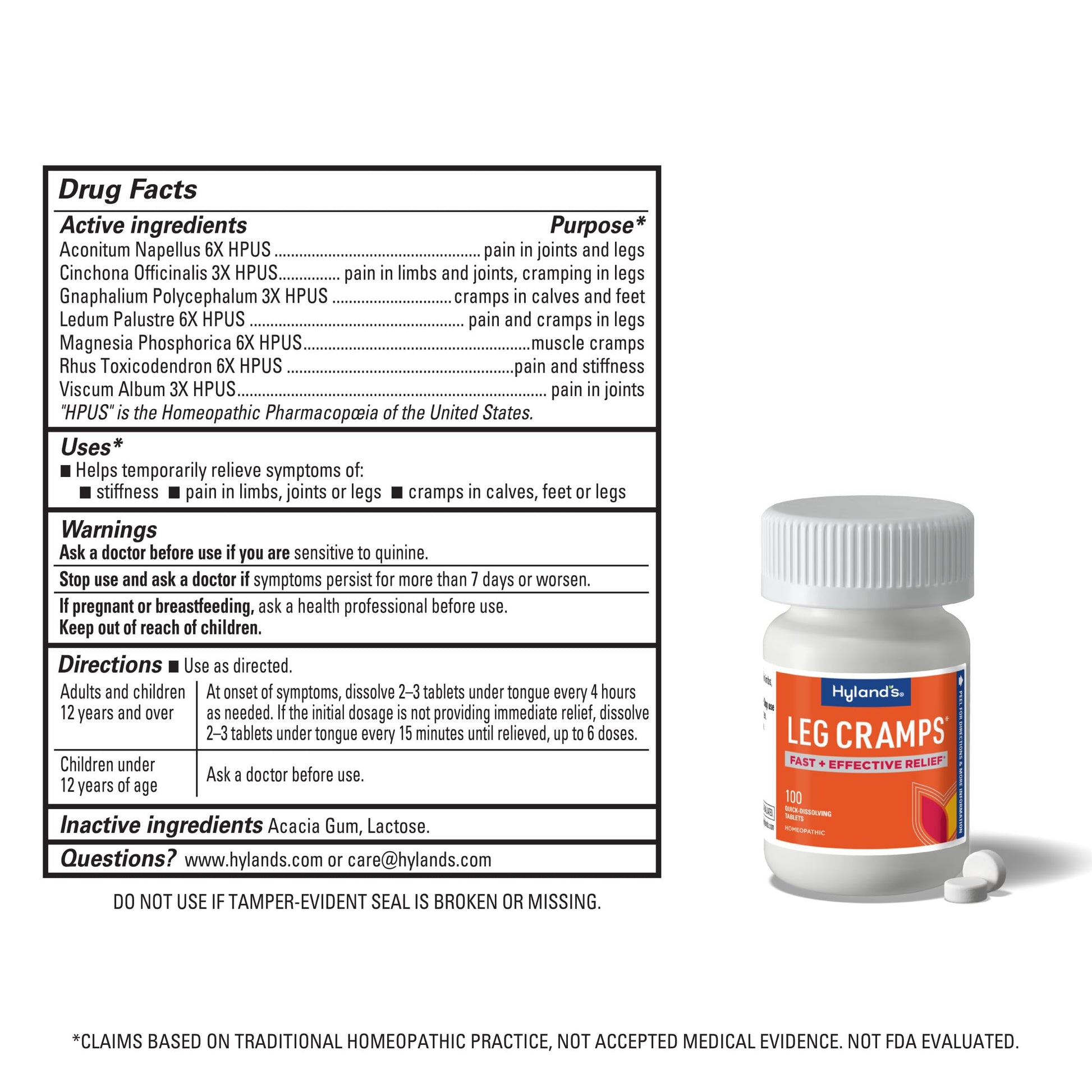 Hyland's Leg Cramps, Relief of Leg, Calf, Charley Horses, and Foot Cramps, 100 Quick-Dissolving Tablets 3-Pack (300 Total) Hyland's Au supplements