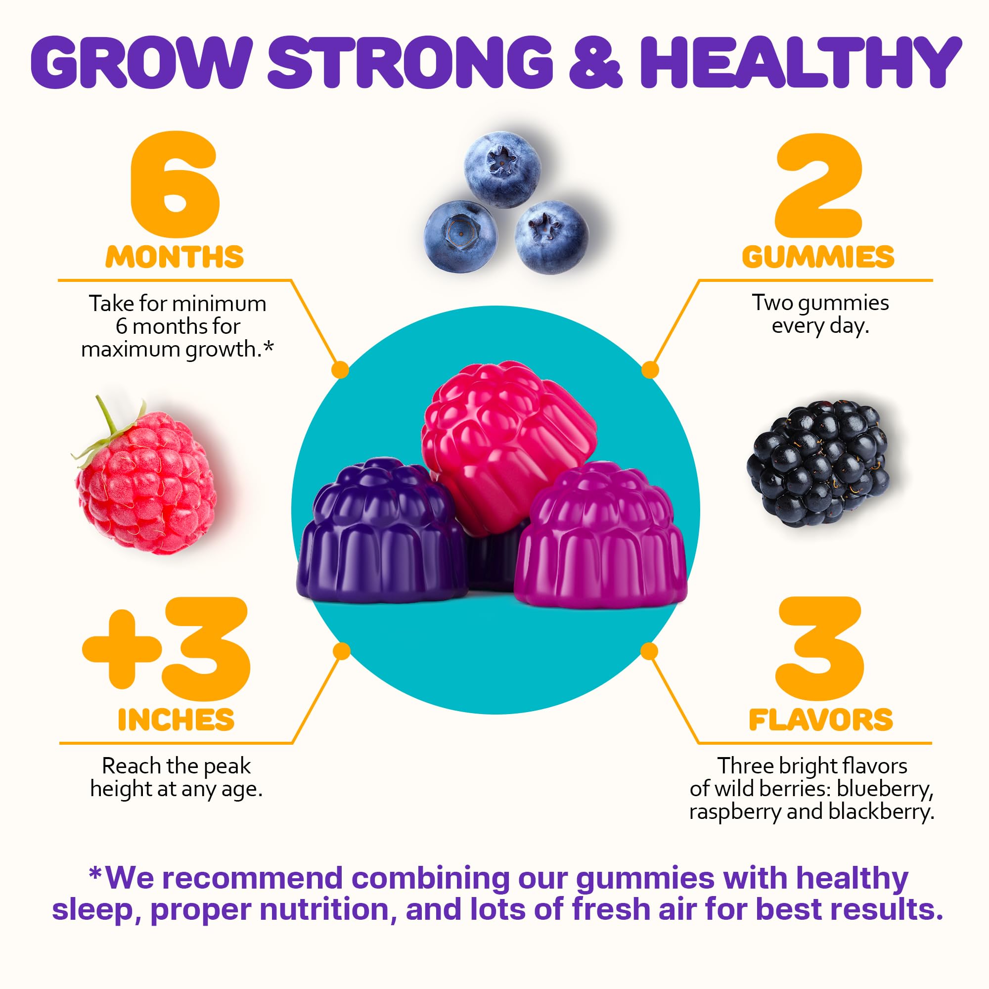 Height Growth Gummies for Kids - Growth Vitamins for Teens, Height Increase Multivitamin for Boys & Girls with Calcium Vitamin D C K2 Magnesium Zinc, Natural Height Growth Maximizer Supplement, 60 PCS SILVERPEAKS Au supplements