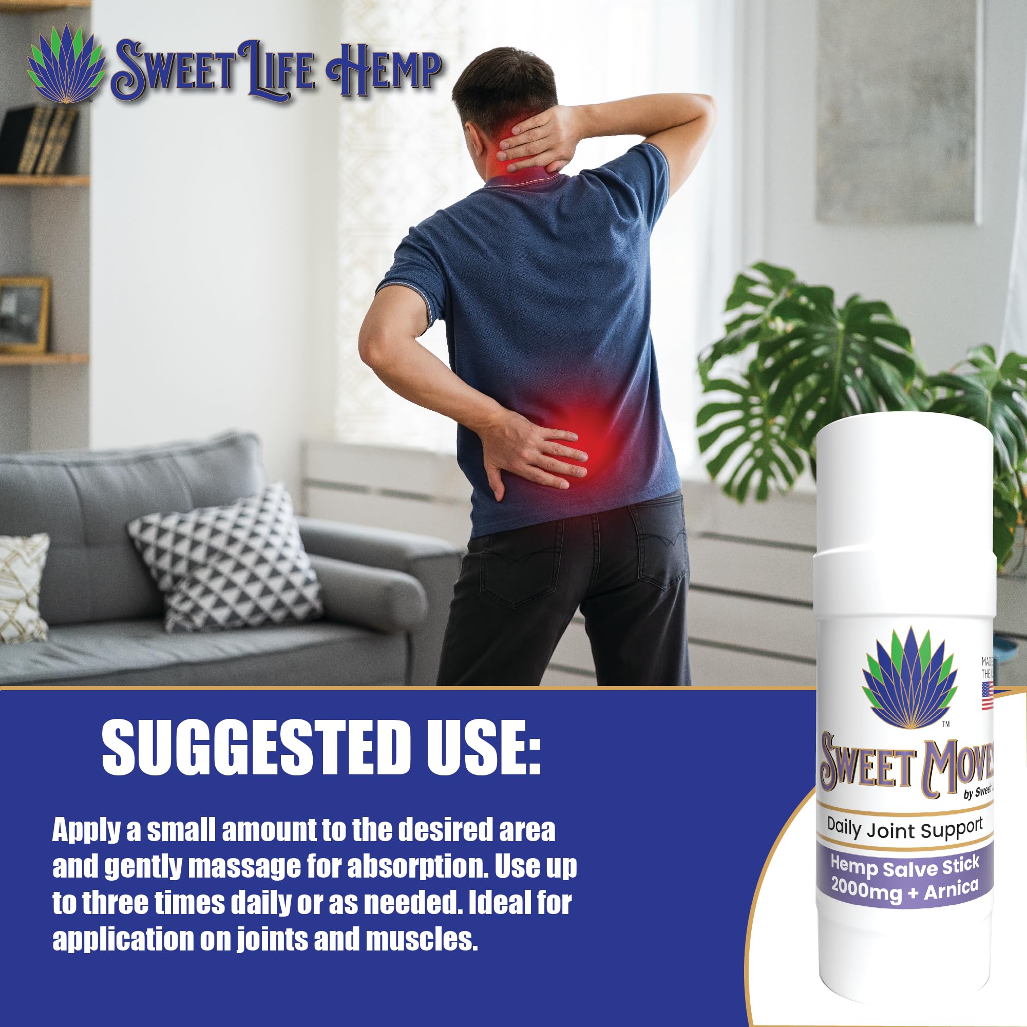 Sweet Life | Hemp Salve Stick | 2000mg | Small Business | Organic | Body Balm | Muscle Comfort Sweet Life Au supplements
