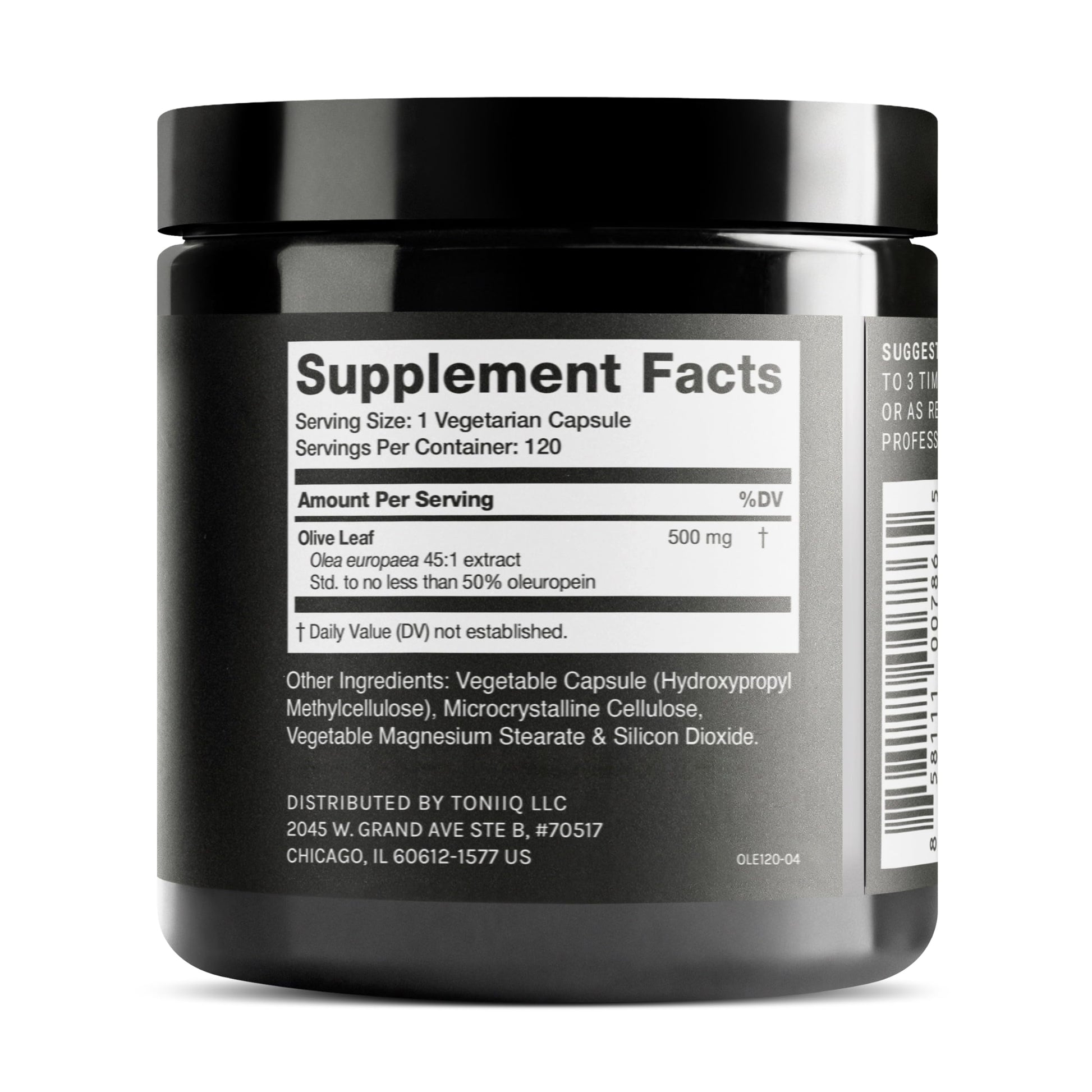 Toniiq Olive Leaf Extract - Ultra High Potency 45:1 Extract with 50% Oleuropein - Highly Concentrated - Third-Party Lab Tested - 120 Capsules Toniiq Au supplements