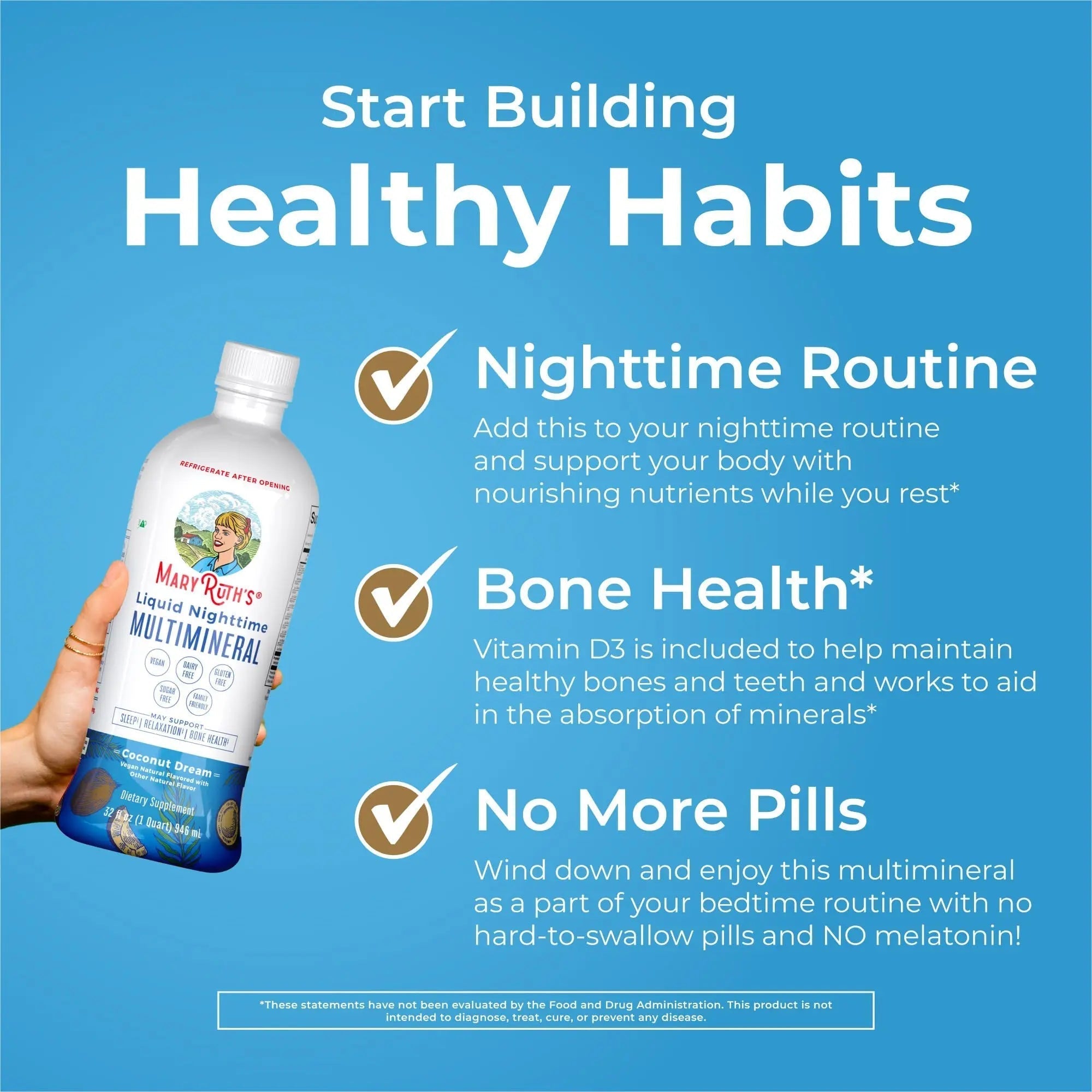 MaryRuth's Multivitamin Gummies for Women (Strawberry) & Liquid Nighttime Multimineral (Coconut, 32oz) | Clean Label Project Verified MARYRUTH'S Au supplements