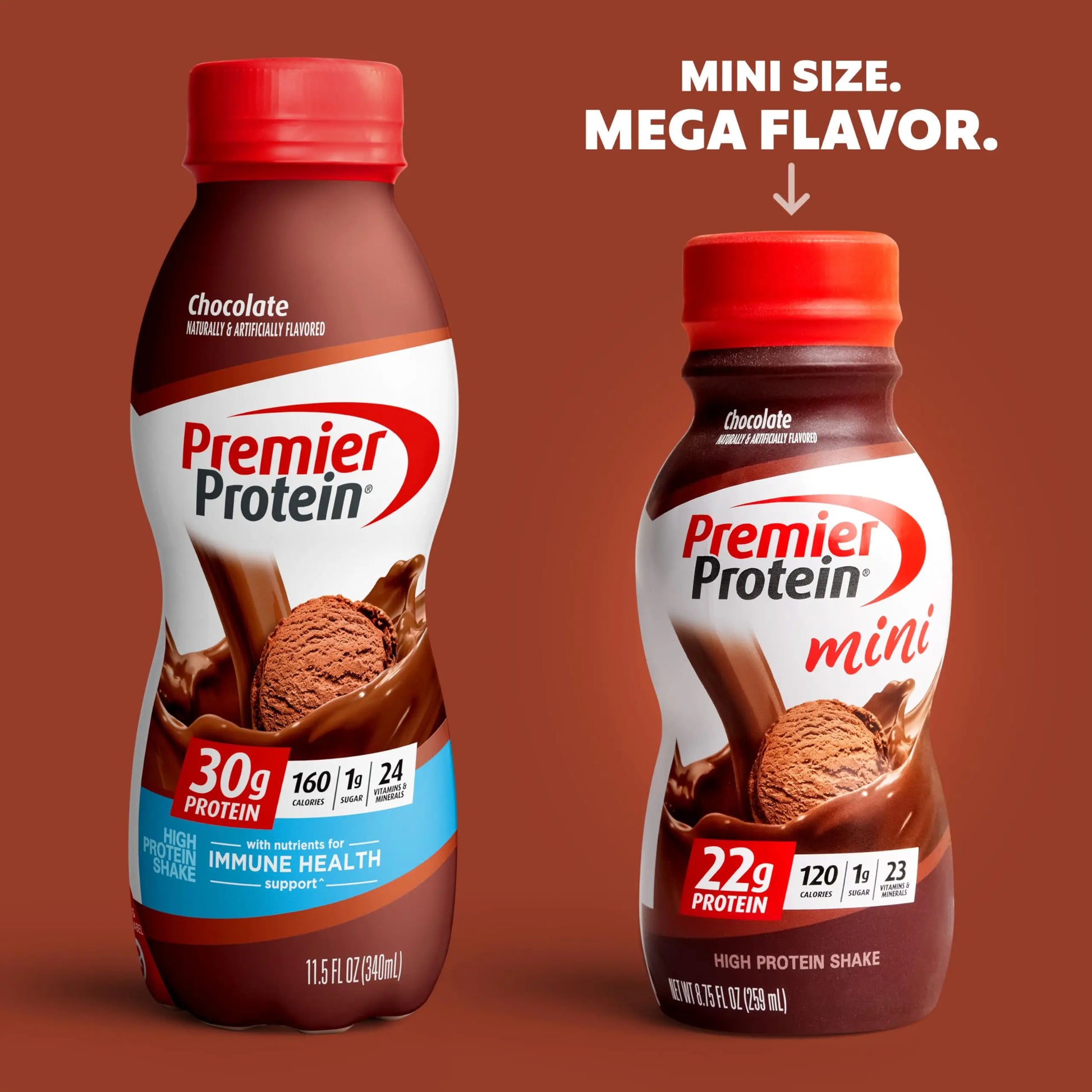 Premier Protein Shake MINIs, Chocolate, 22g Protein, 120 Calories, 1g Sugar, 8.75fl oz Premier Protein Au supplements