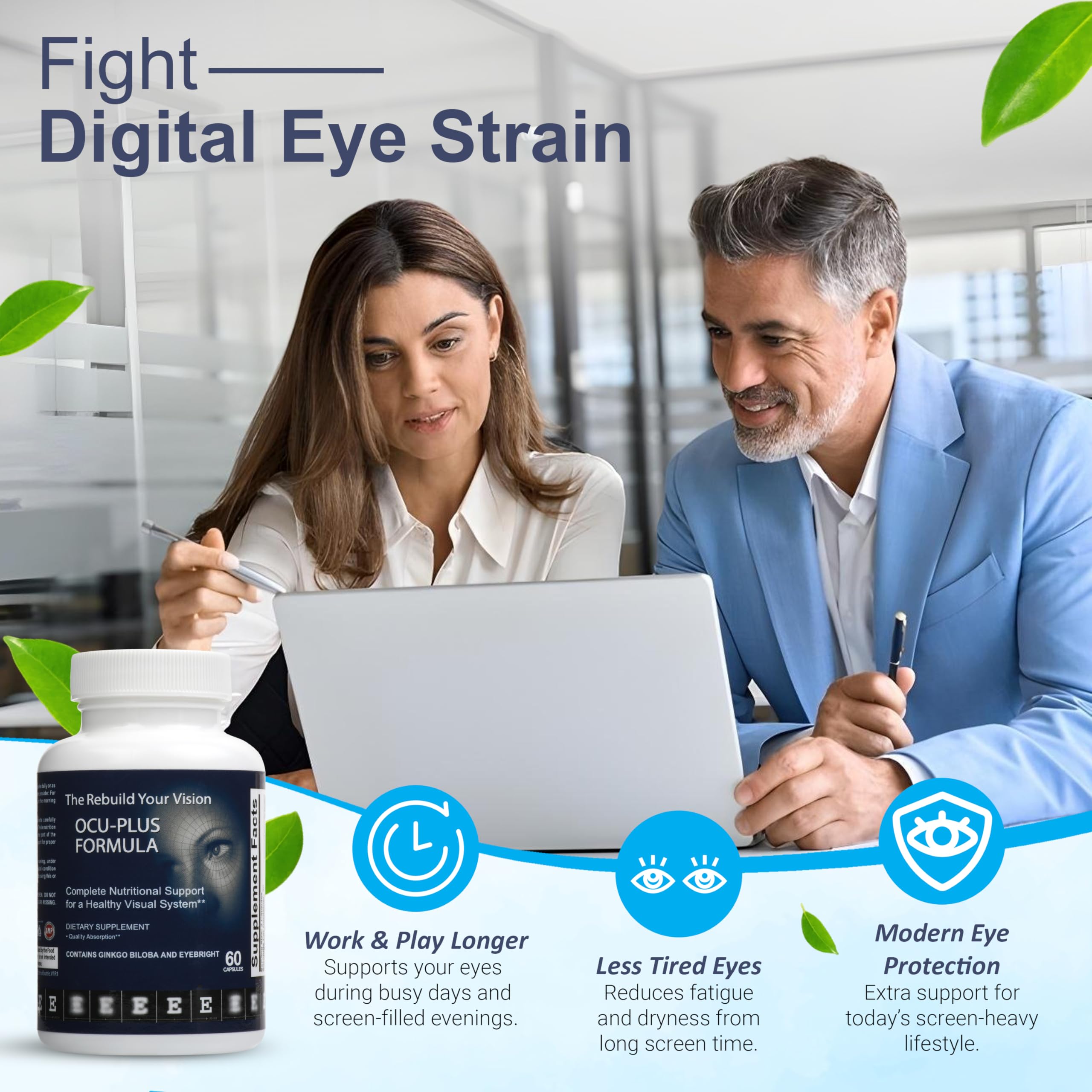 Rebuild Your Vision Ocu-Plus Formula – Eye Health Supplement with Lutein & Zeaxanthin – Supports Visual Clarity, Night Vision & Macular Health – with Bilberry, Ginkgo Biloba & NAC – 60 Capsules Rebuild Your Vision Au supplements