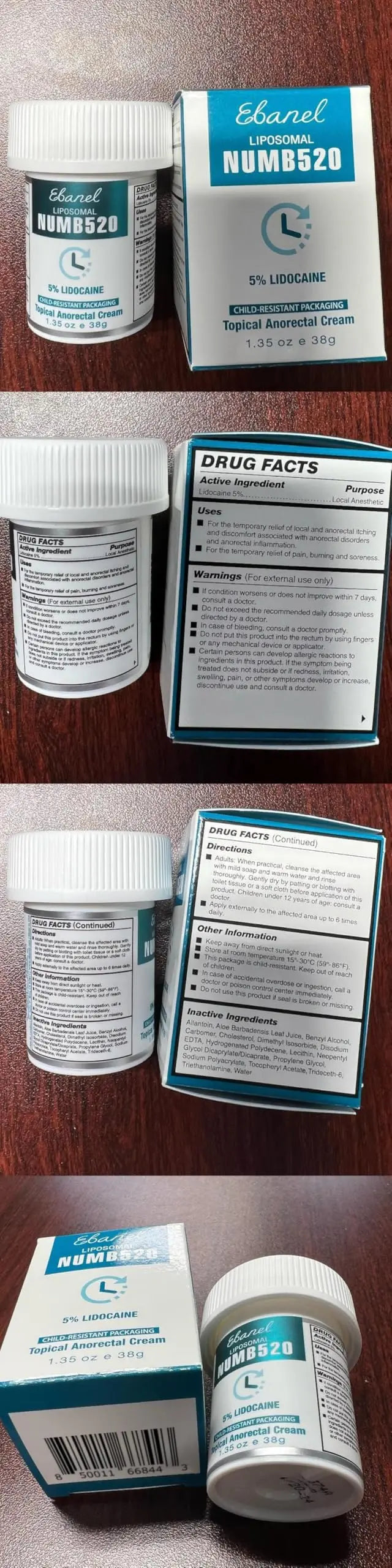 Ebanel 5% Lidocaine Numbing Cream, Pain Relief Burn Itch Numb Cream, Maximum Strength Topical Anesthetic with Allantoin, Vitamin E for Local and Anorectal Uses, Hemorrhoid Treatment, 1.35 Oz Ebanel Au supplements
