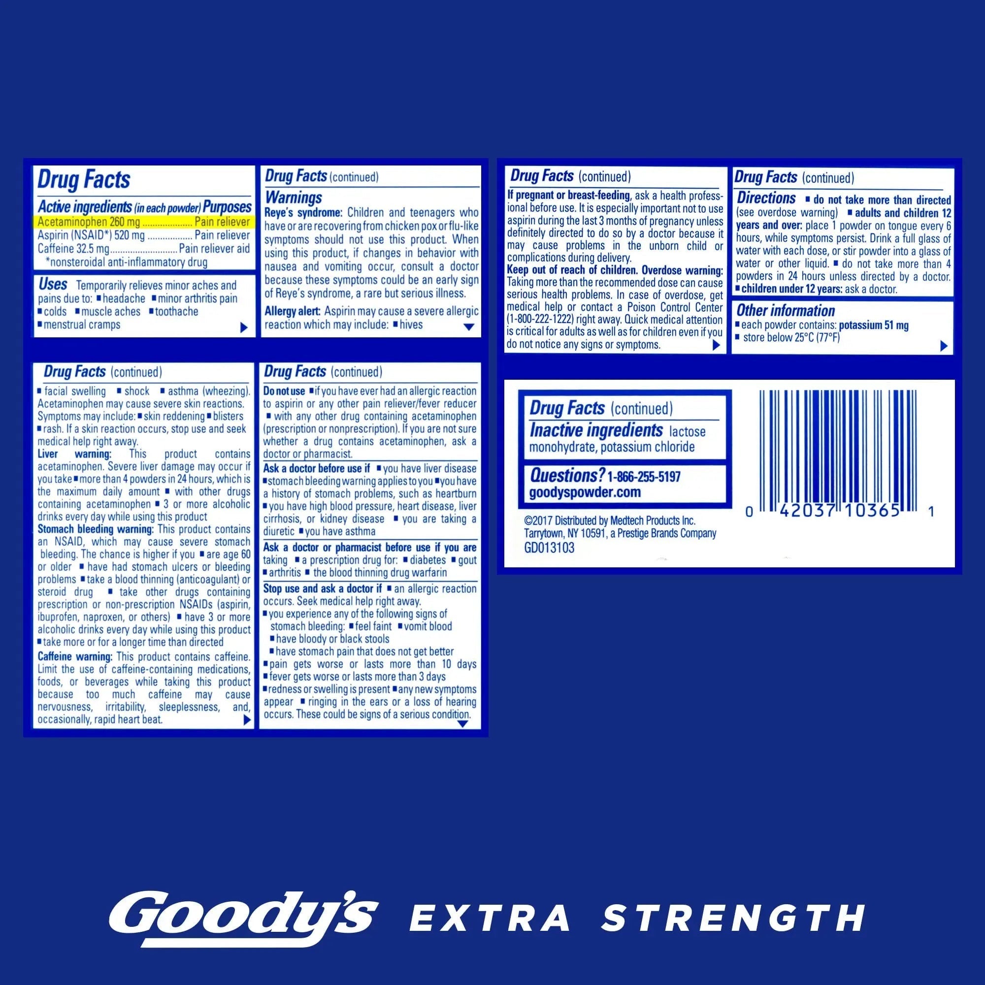 Goody's Pain Relief Powders, Extra Strength Headache Powder, 50 ct (Pack of 1) Goody's Au supplements