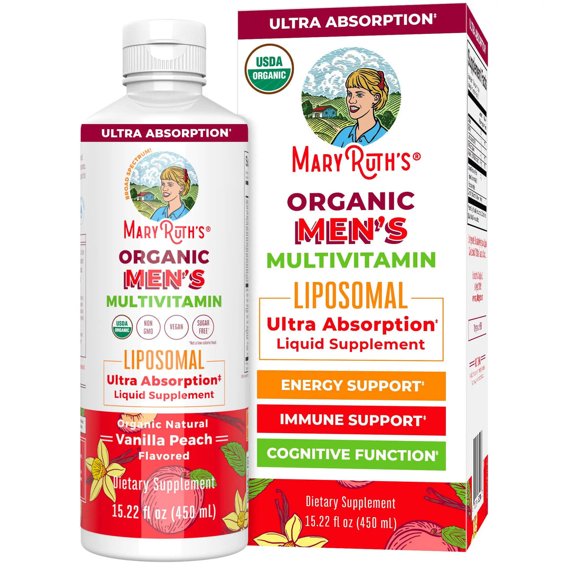MaryRuth Organics Multivitamin for men | Sugar Free mens Multivitamin | Liquid Vitamins for men | Immune Support Supplement | Cognitive Health & Overall Wellness | Vegan | Non-GMO | 15.22 Fl Oz MARYRUTH'S Au supplements