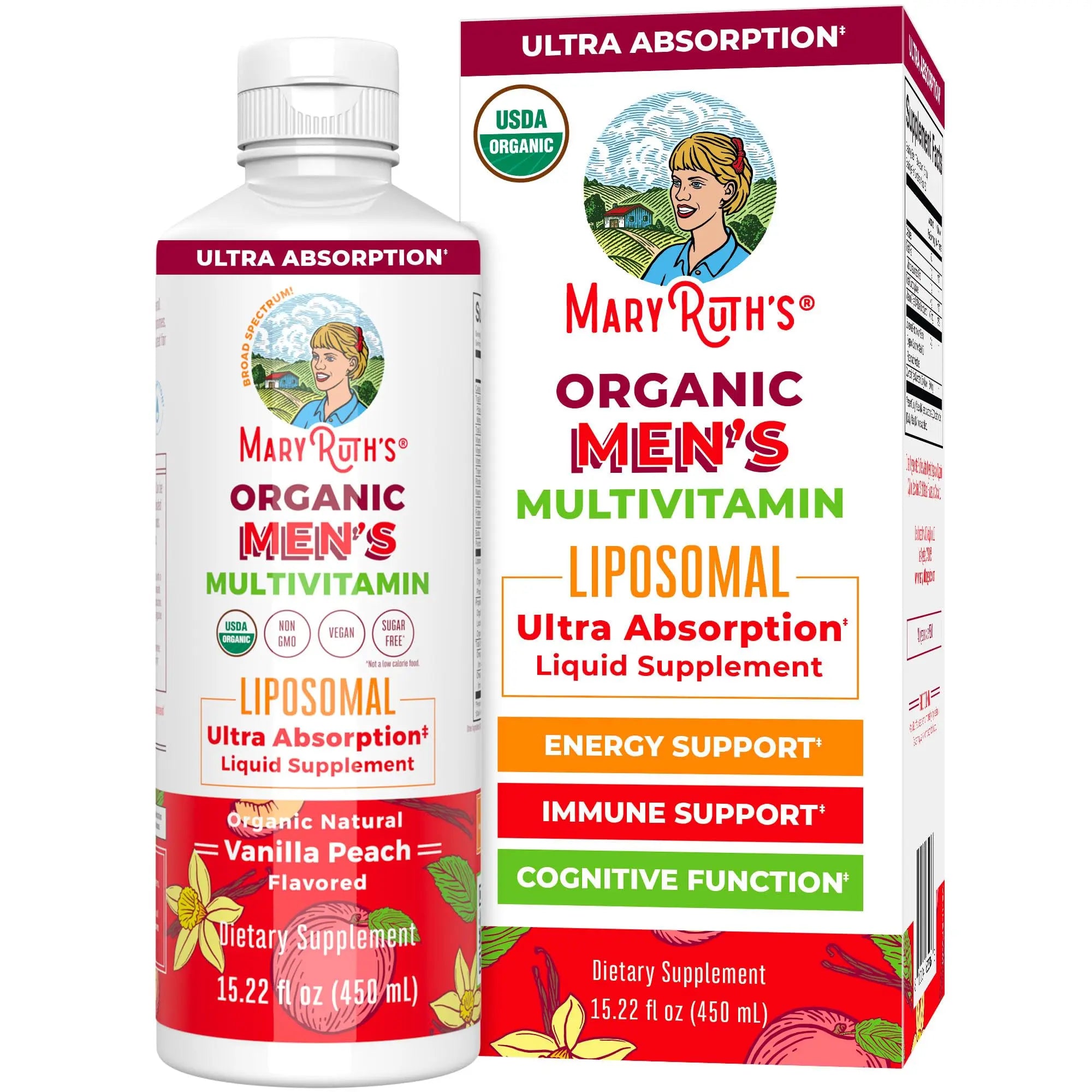 MaryRuth Organics Multivitamin for men | Sugar Free mens Multivitamin | Liquid Vitamins for men | Immune Support Supplement | Cognitive Health & Overall Wellness | Vegan | Non-GMO | 15.22 Fl Oz MARYRUTH'S Au supplements