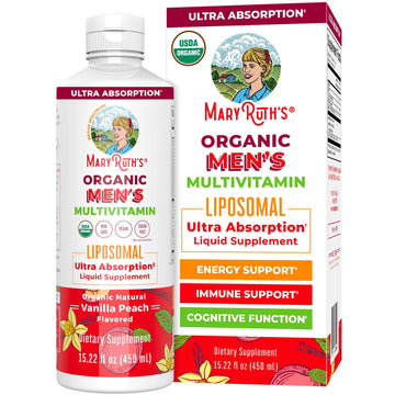 MaryRuth Organics Multivitamin for men | Sugar Free mens Multivitamin | Liquid Vitamins for men | Immune Support Supplement | Cognitive Health & Overall Wellness | Vegan | Non-GMO | 15.22 Fl Oz MARYRUTH'S Au supplements