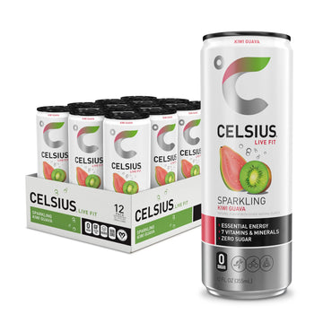 CELSIUS Sparkling Kiwi Guava, Functional Essential Energy Drink 12 Fl Oz (Pack of 12) CELSIUS Au supplements