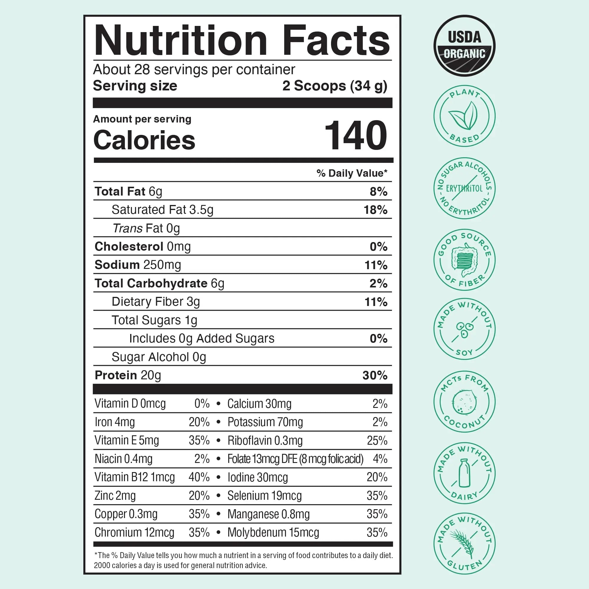 KOS Vegan Protein Powder, Unflavored & Unsweetened - Low Carb Pea Protein Blend KOS Au supplements