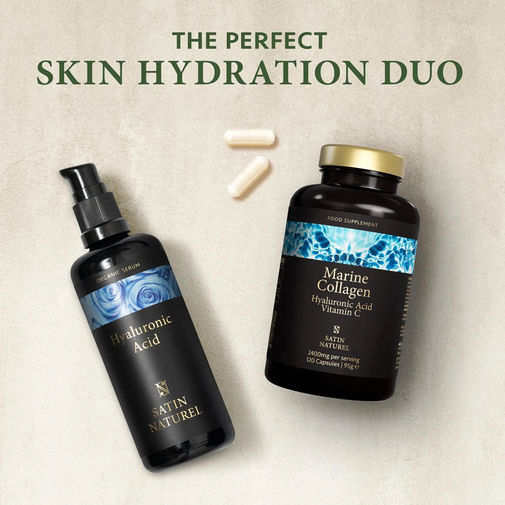 Marine Collagen Capsules with Hyaluronic Acid + Vitamin C 2400mg - High Strength Collagen SatinNaturel Au supplements